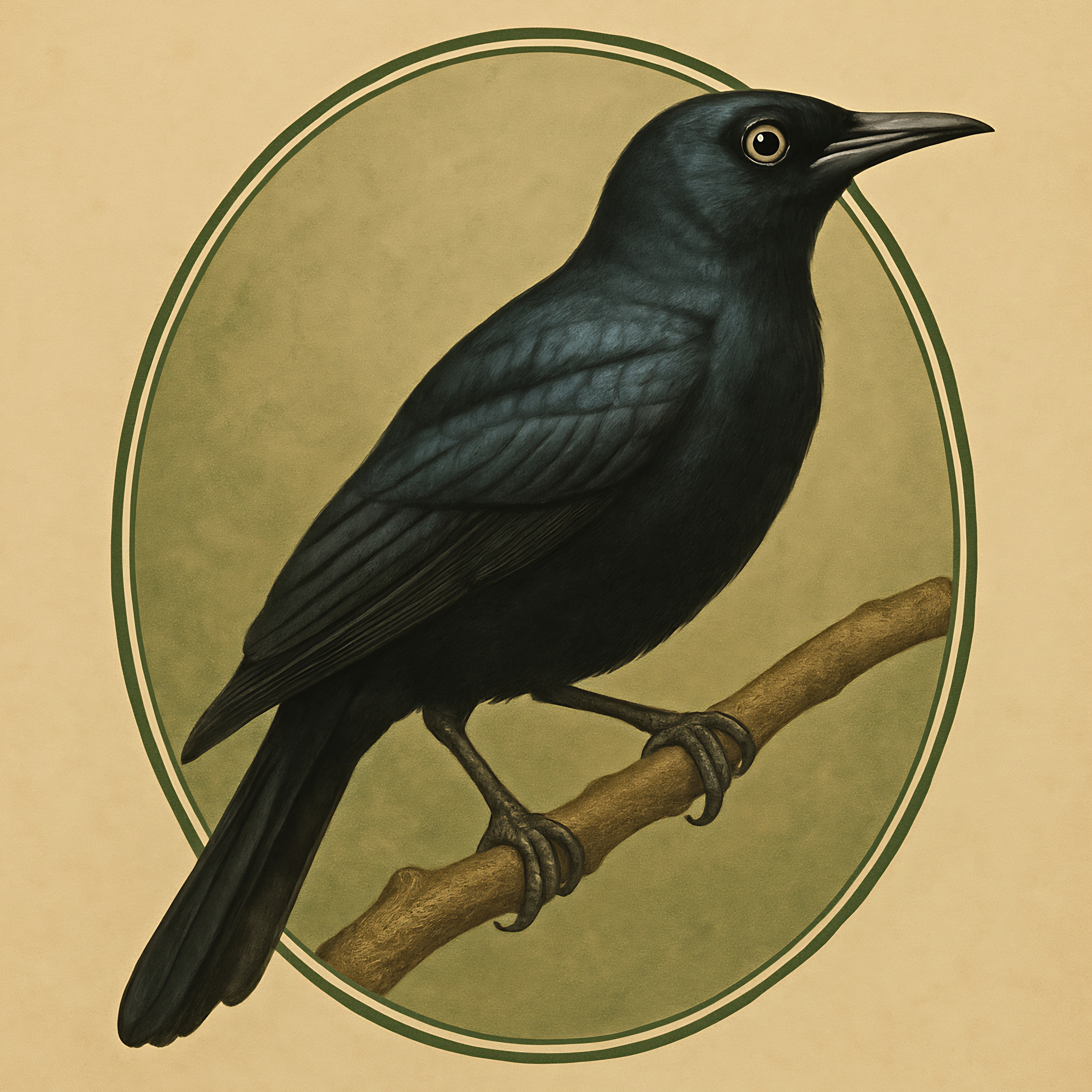 Ledger Litho #3 ~ Common Grackle