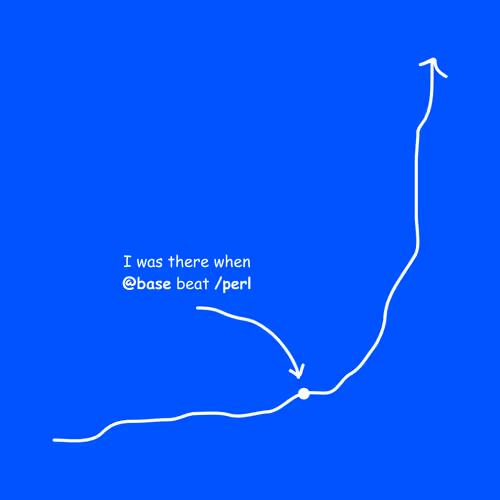 I was there when @base beat /perl