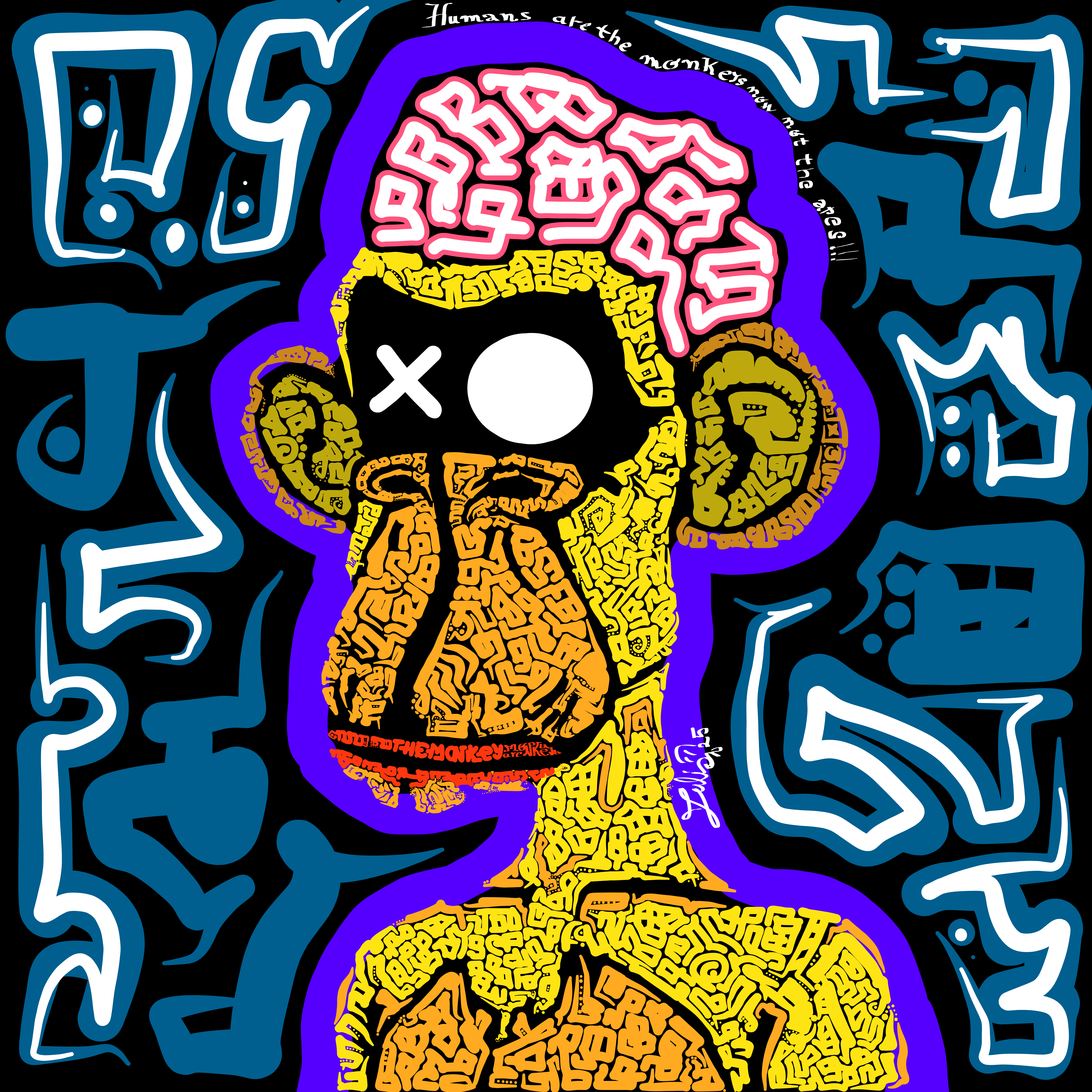 Humans are the monkeys now,not the apes!