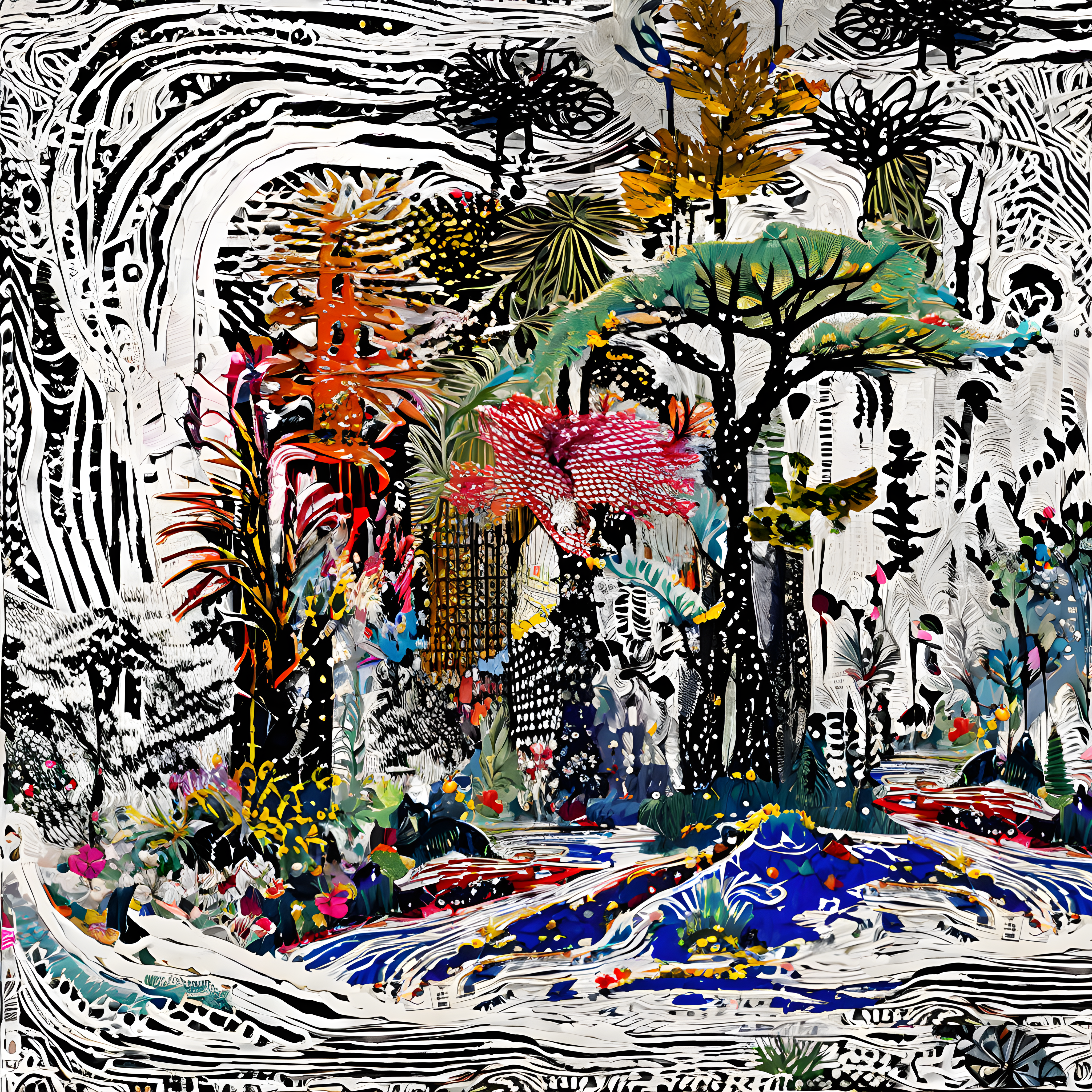 Landscape glitch composition