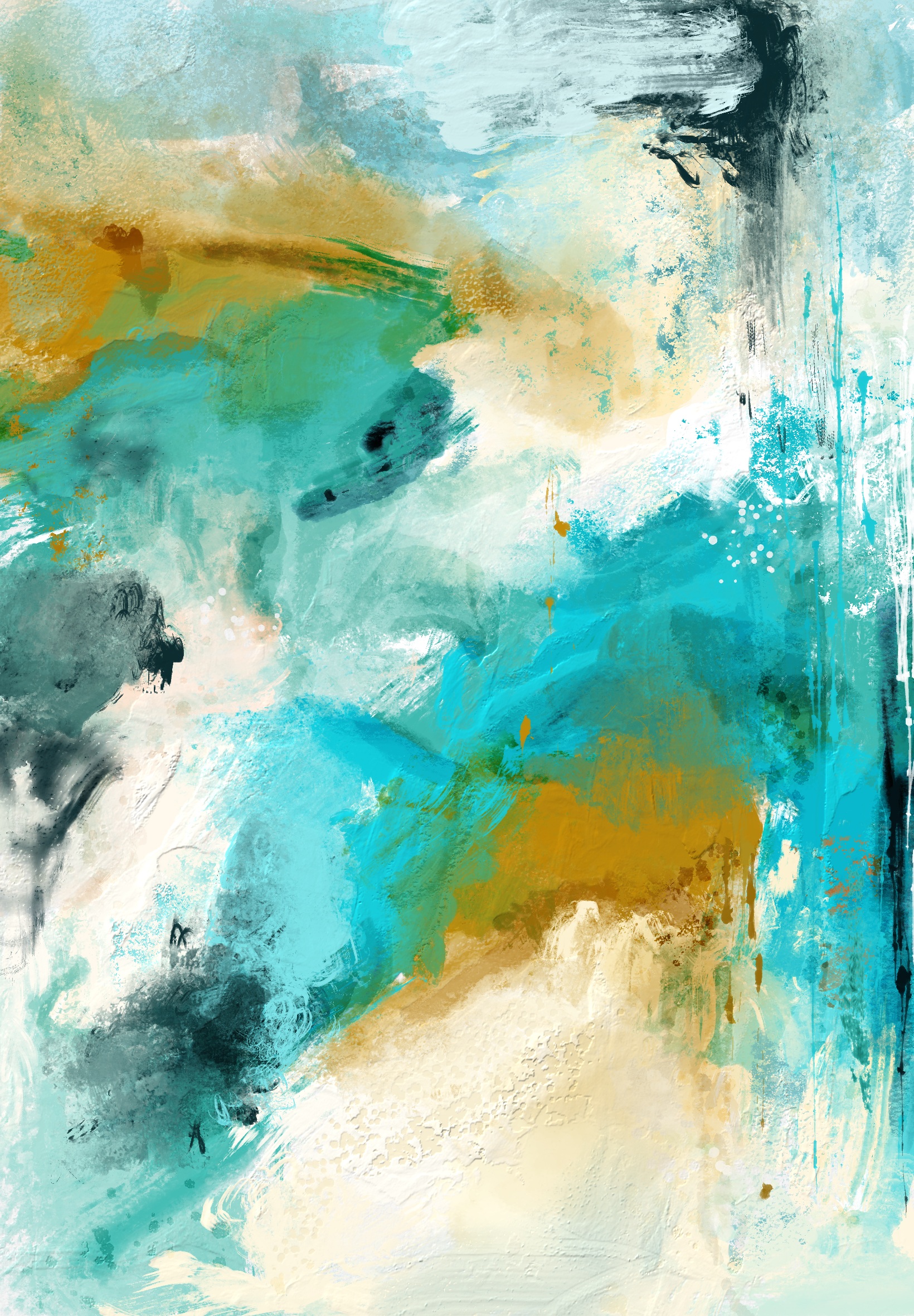 Soft waves kiss the shore