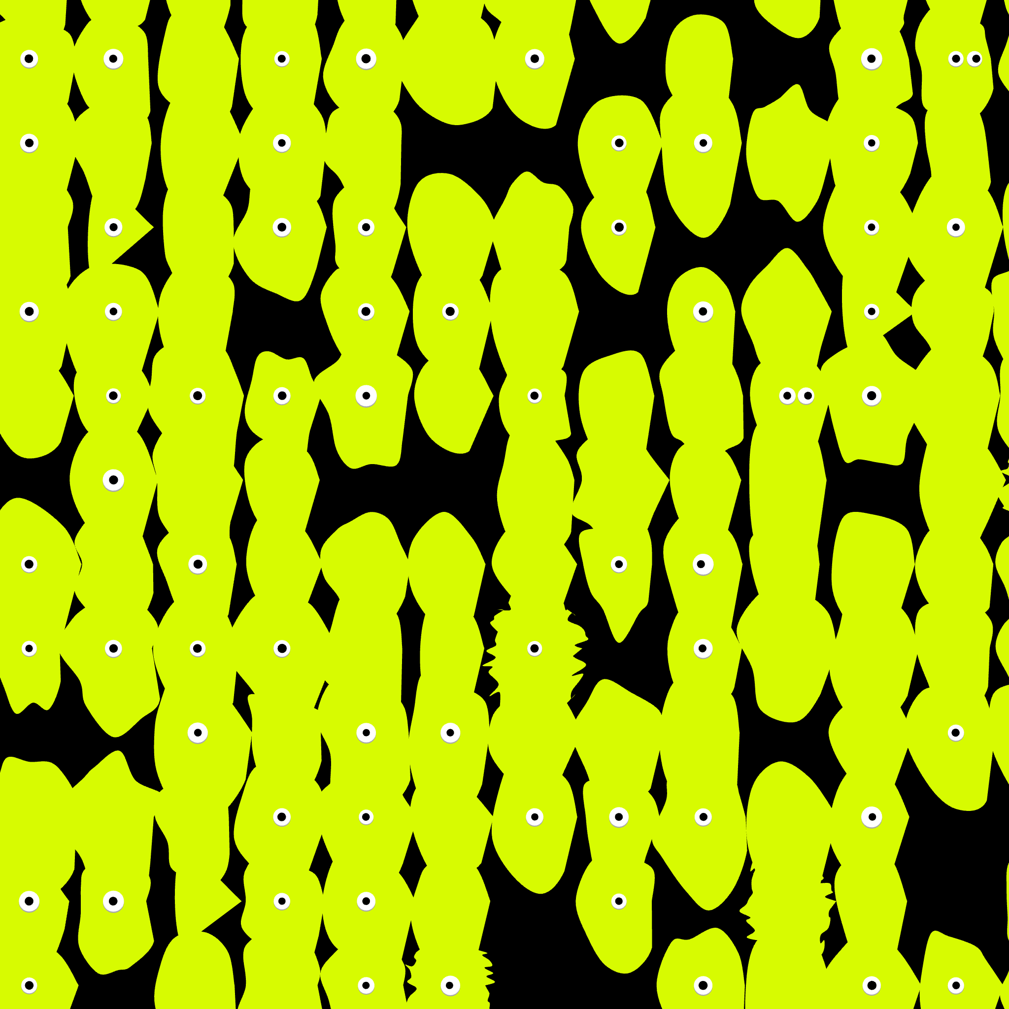 Kinetic Base Blob #25 (~182 Size 171 Kinetic Blobs with 158 Eyes Sporting the Wu-Tang Theme)