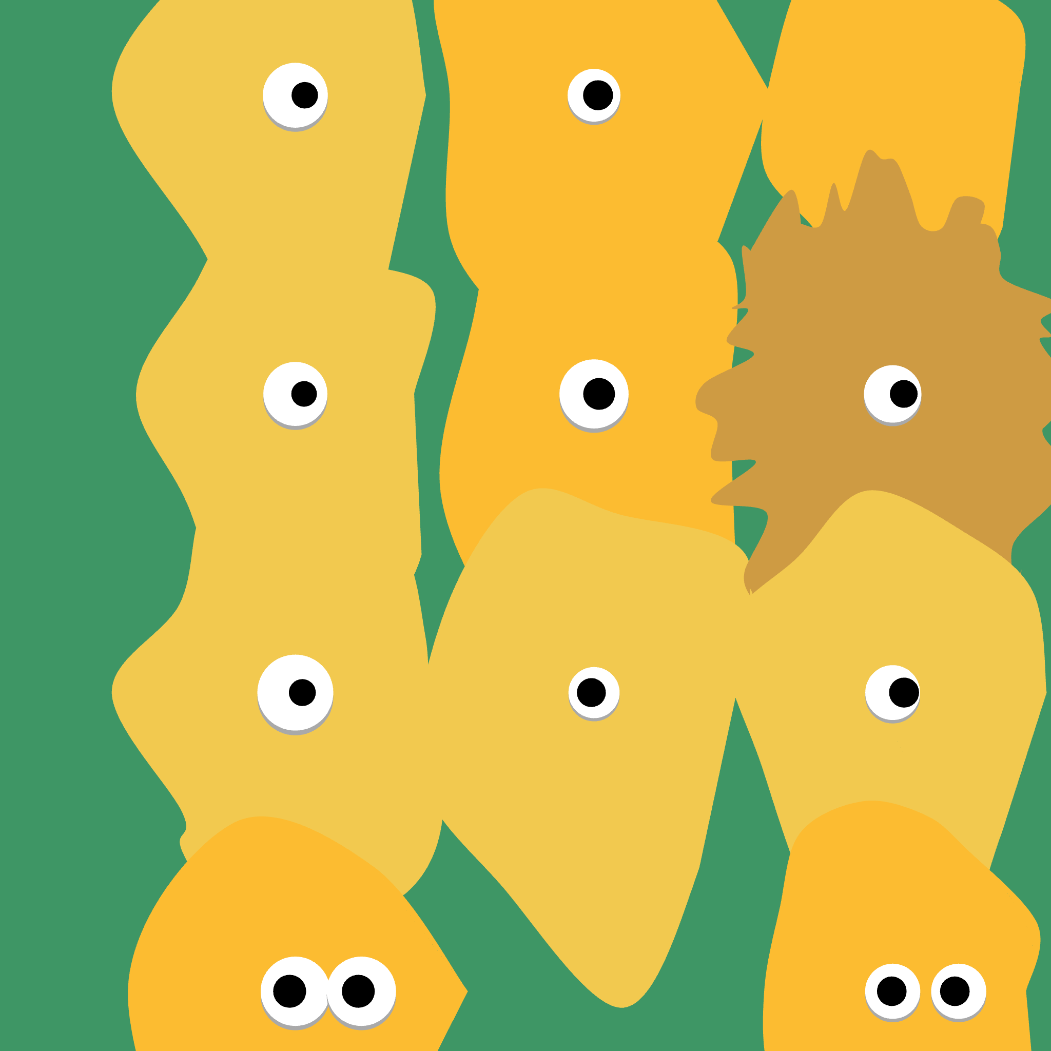 Kinetic Base Blob #5 (~30 Size 582 Kinetic Blobs with 30 Eyes Sporting the Fields of Gold Theme)