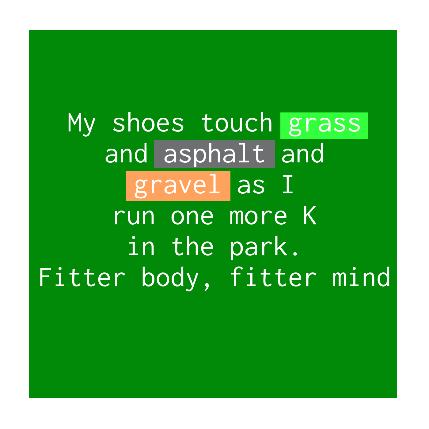 My shoes touch grass