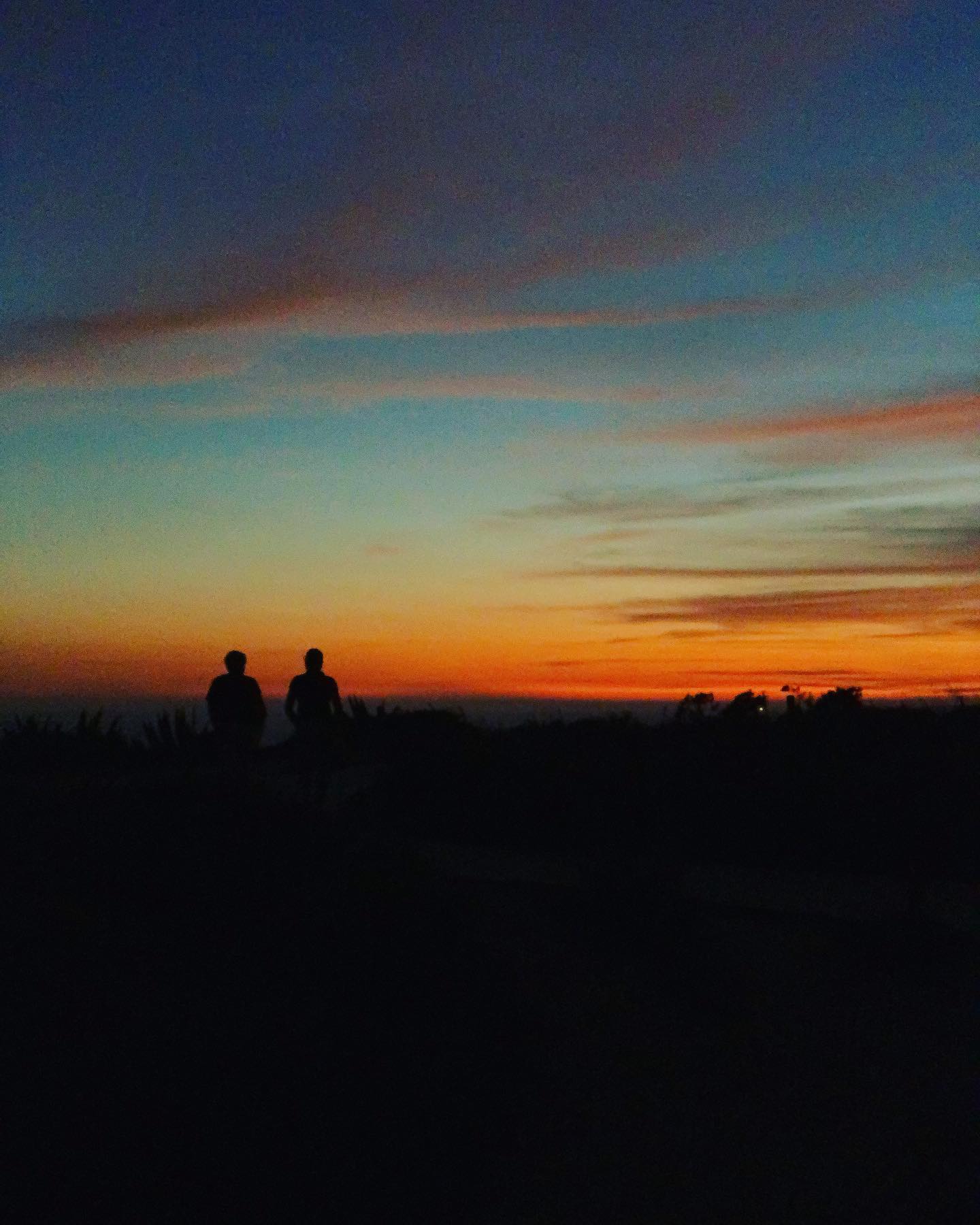 The sun melts on the horizon