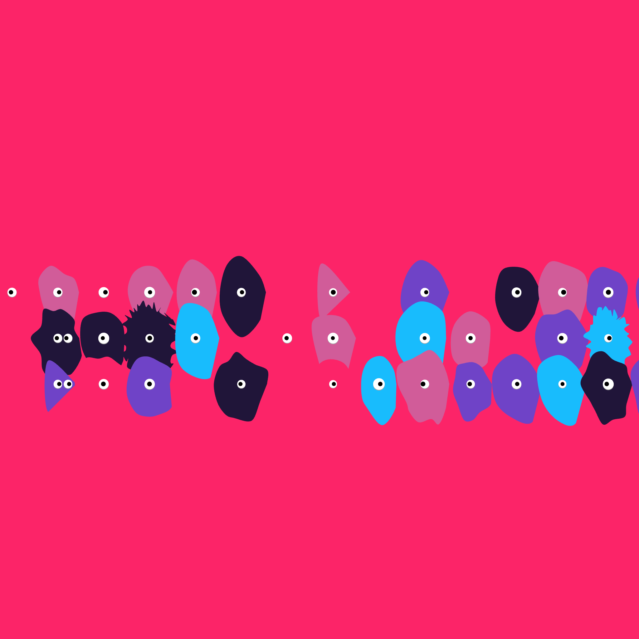 Kinetic Base Blob #38 (~51 Size 147 Kinetic Blobs with 42 Eyes Sporting the XCOPY 2 Theme)