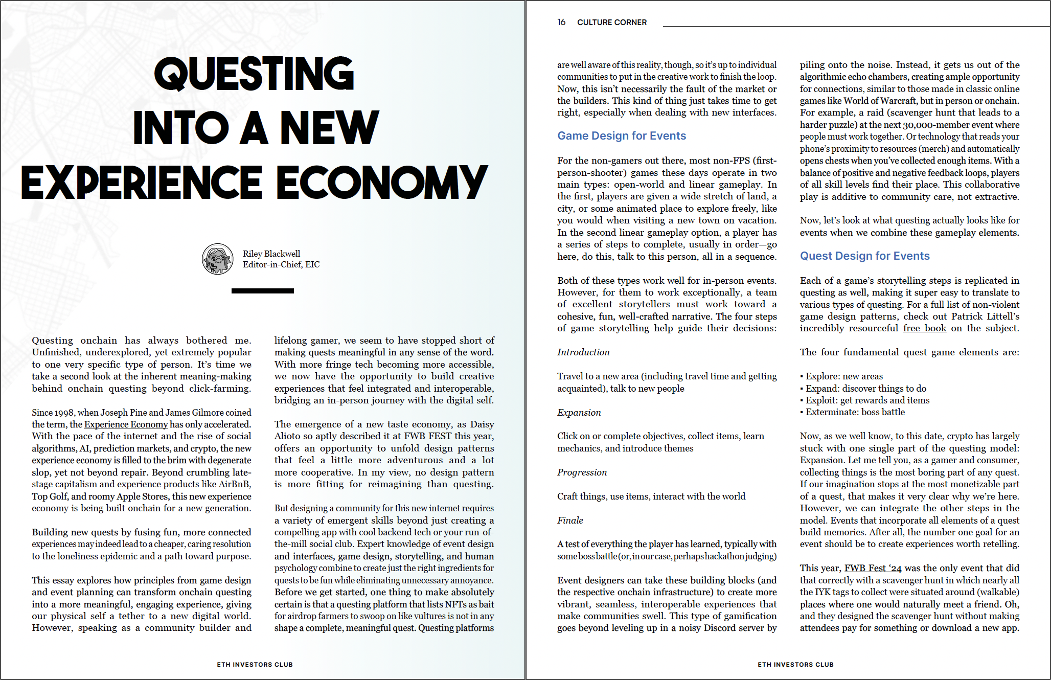 Questing Into a New Experience Economy | Riley Blackwell | EIC03