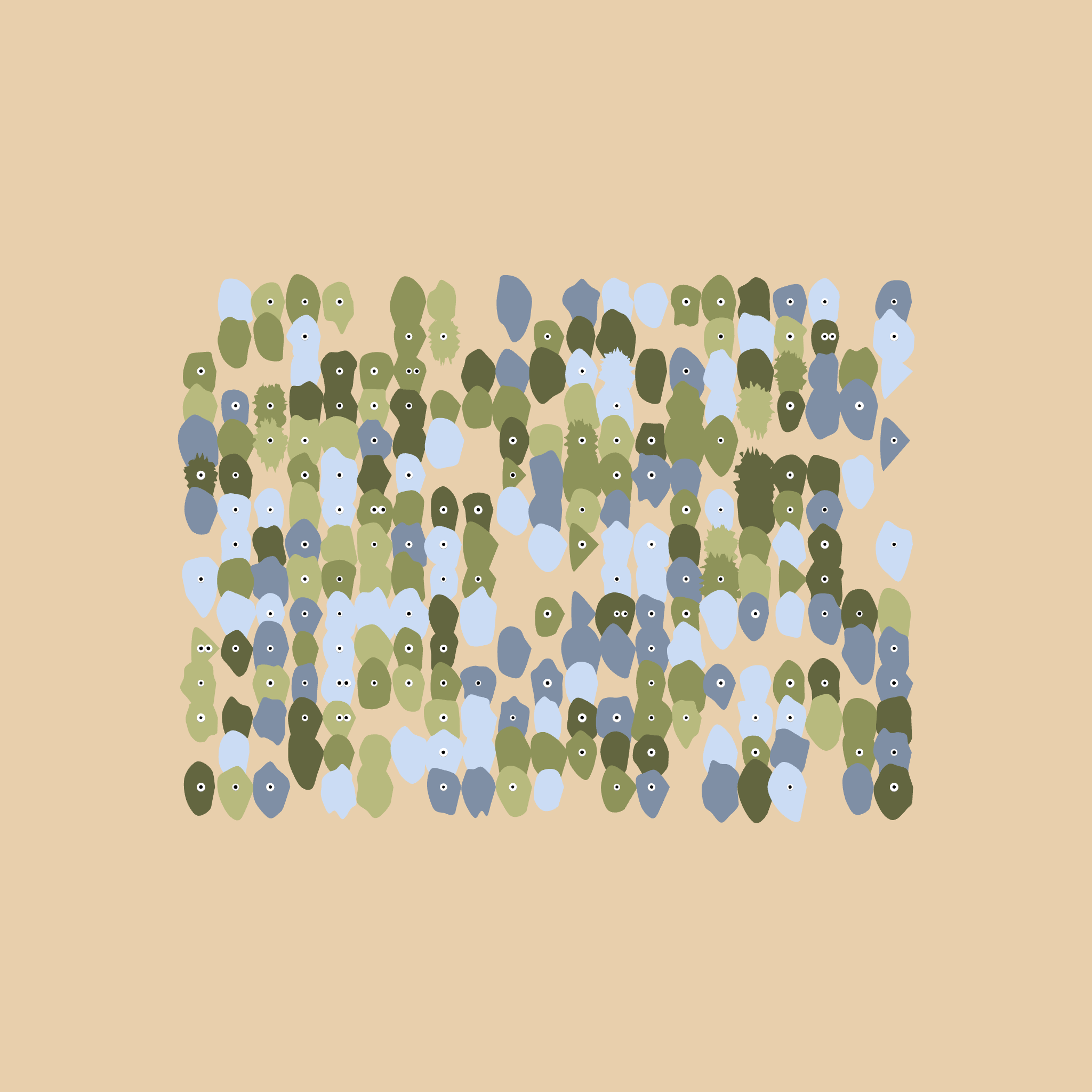 Kinetic Base Blob #30 (~315 Size 65 Kinetic Blobs with 264 Eyes Sporting the Sleek Contrast Theme)