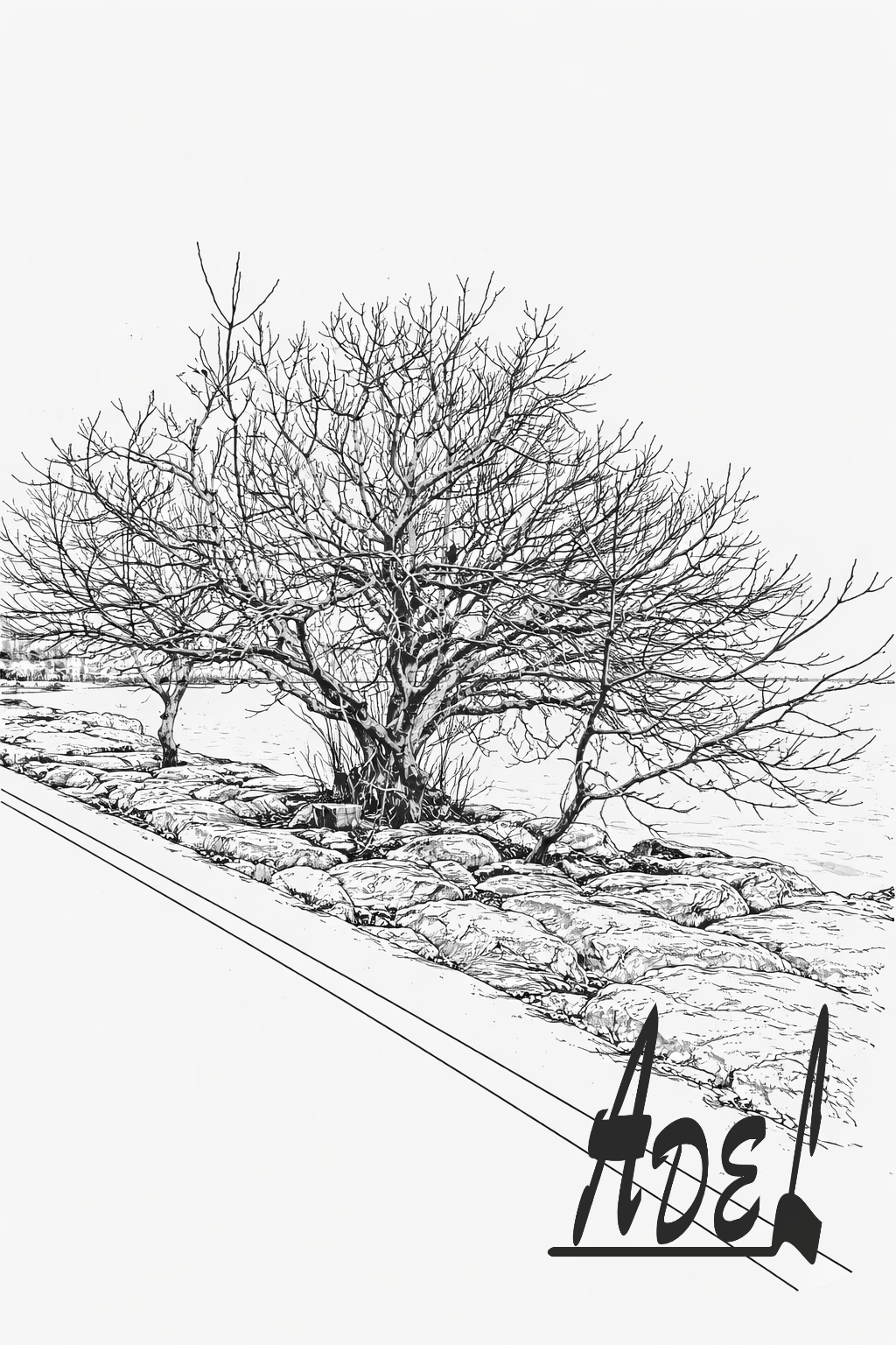 Lonely Tree-Contour