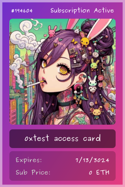 0xtest club card