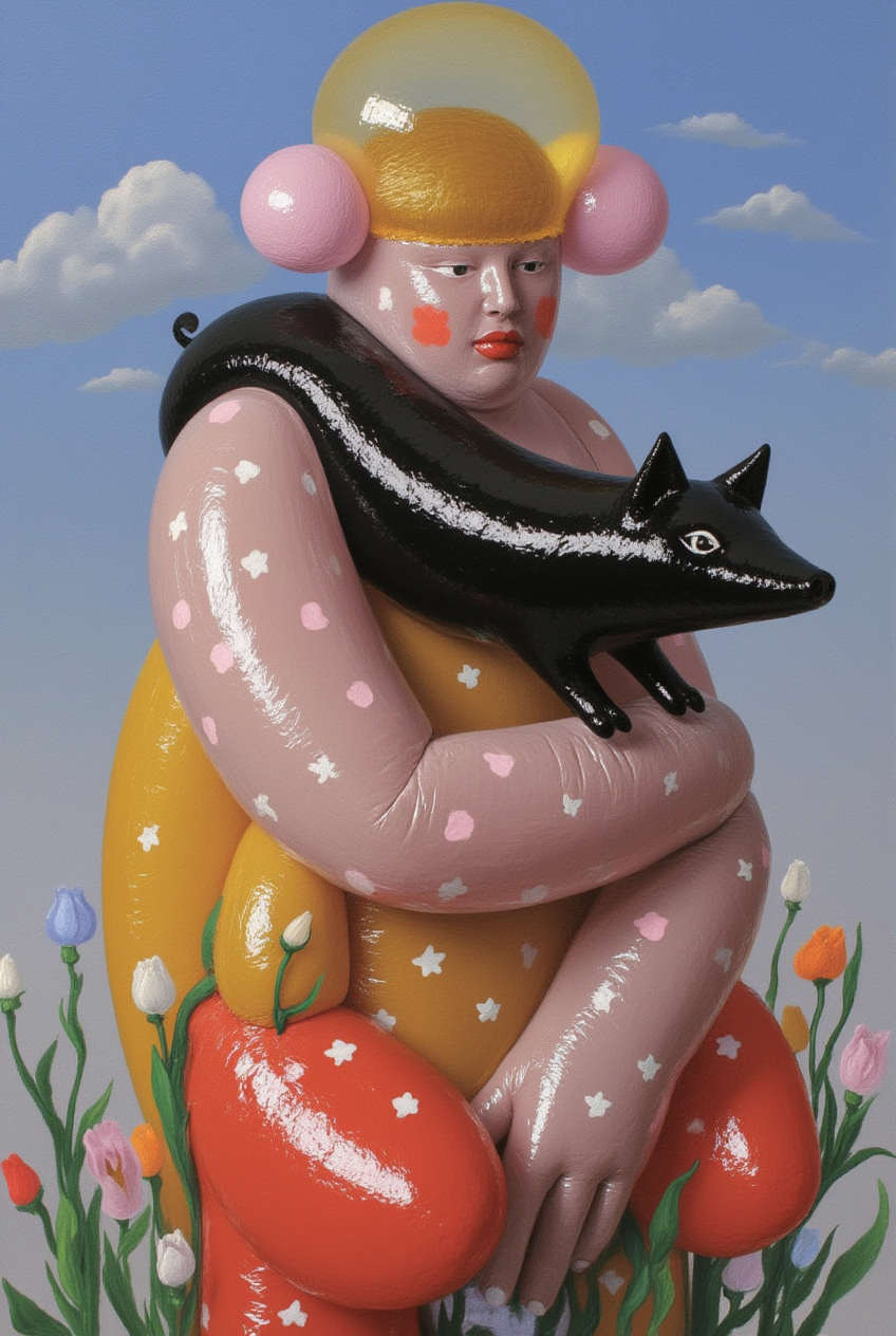 Black Pig and Yellow Cap