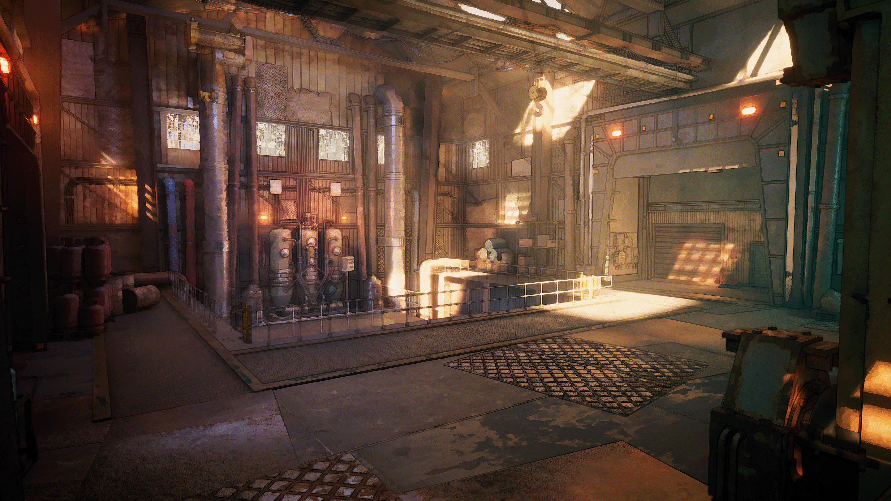 Location #003 - Factory Hallway