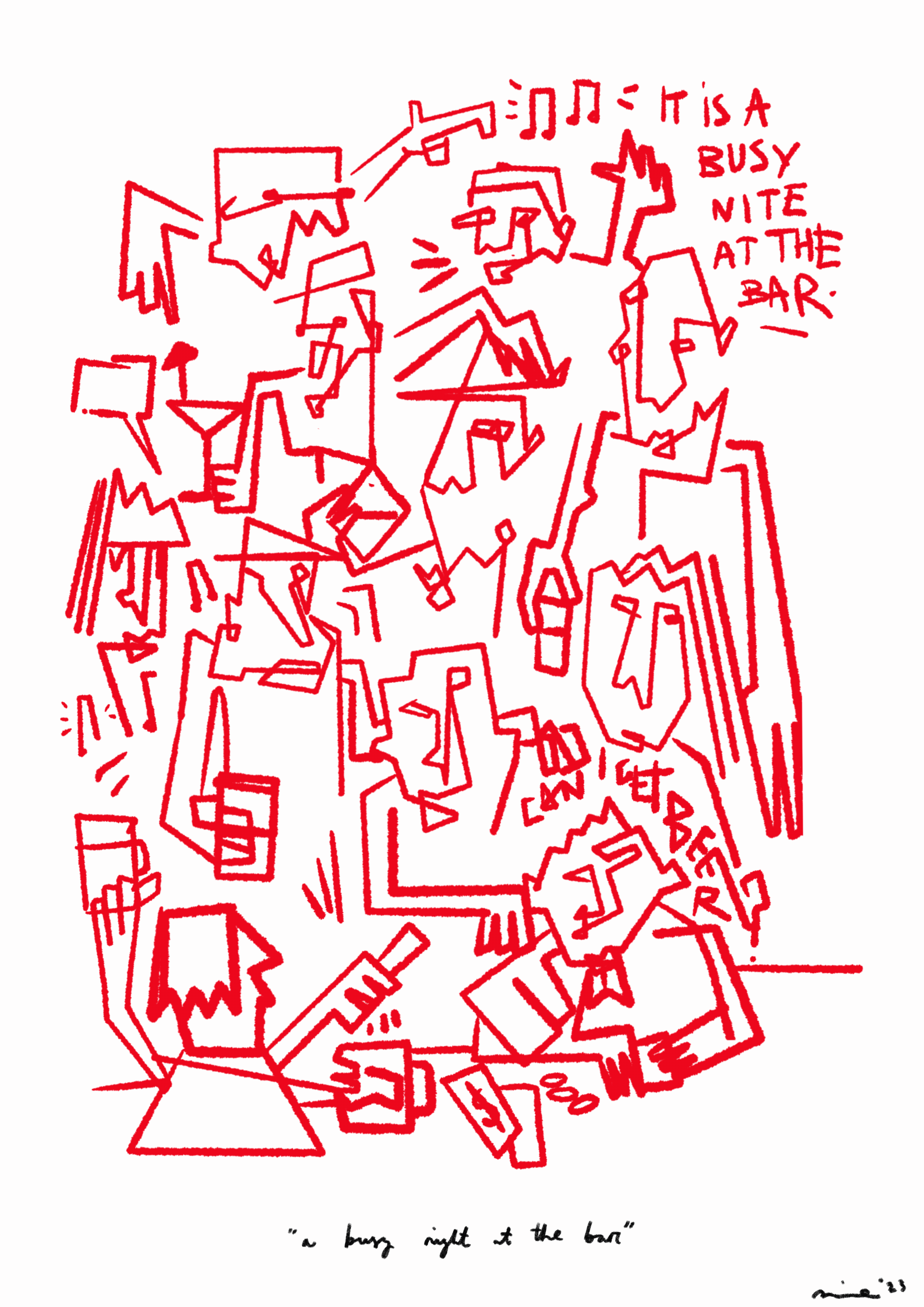 "a busy night at the bar"