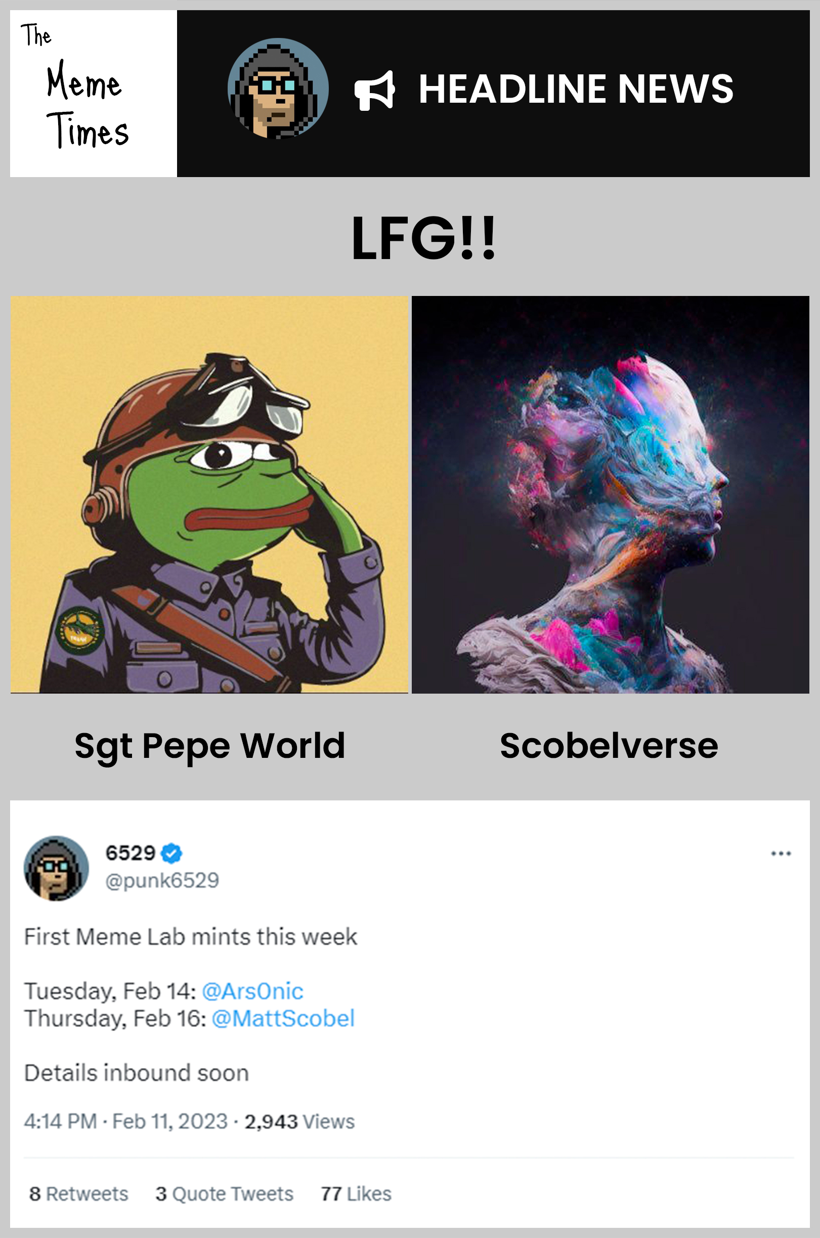 Meme Lab Launch - LFG!!