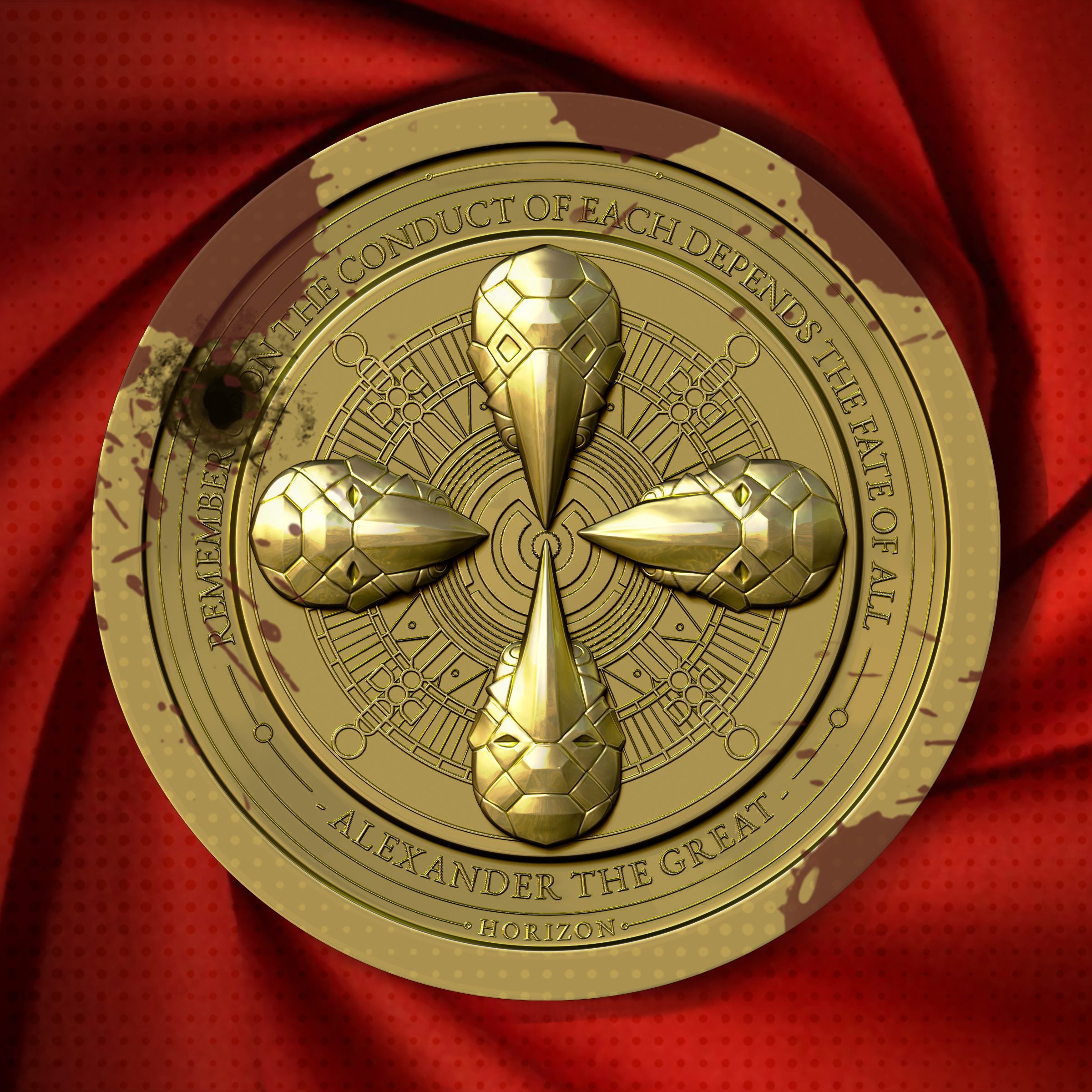 Gold Compass Medallion #105