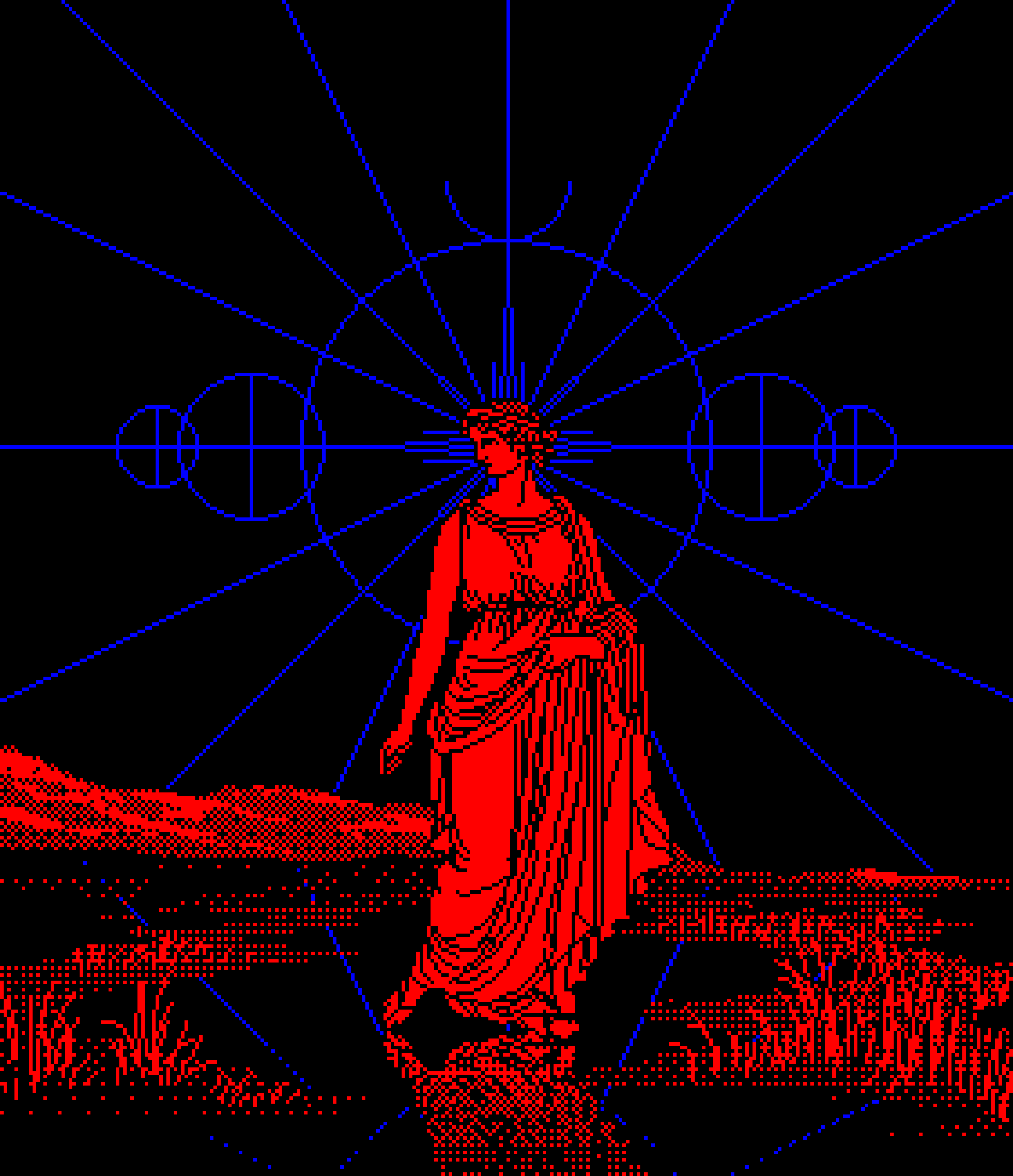 She Casted Red and Blue Shadows