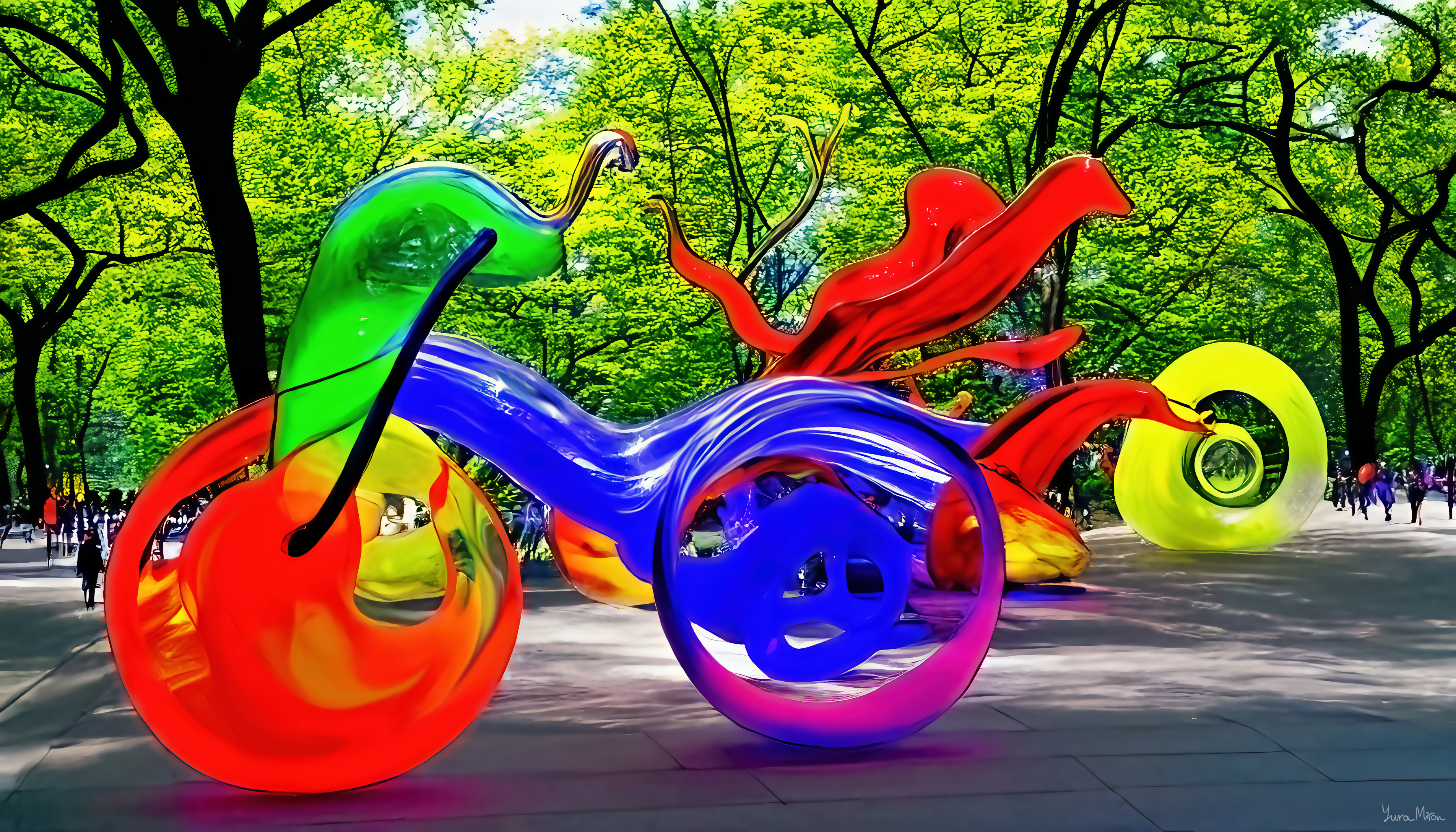 Cycling in NYC/// Glass blown installation #2