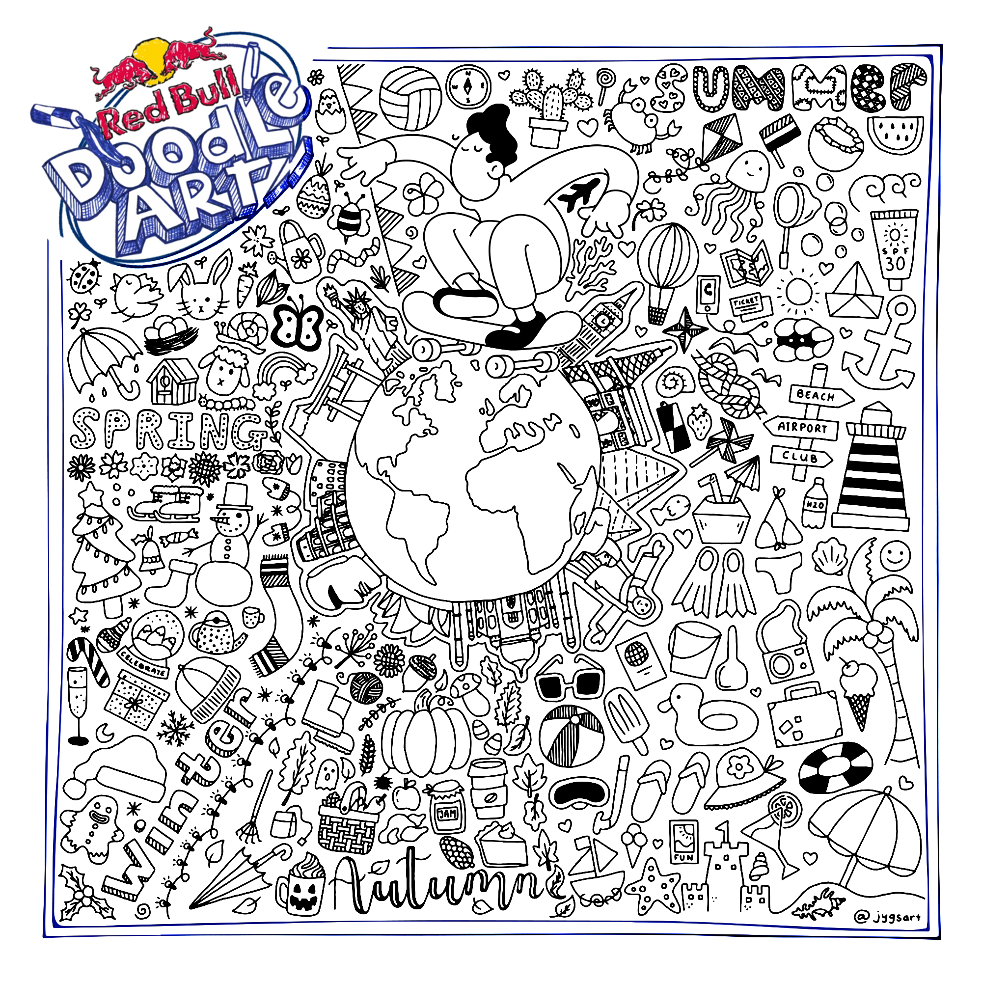 Red Bull Doodle Art Collection mentored by Burnt Toast #9940/12935