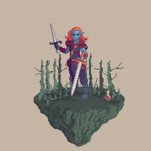 Dusk Half-Elf Shadowslice Rogue from The Swamp + Potion