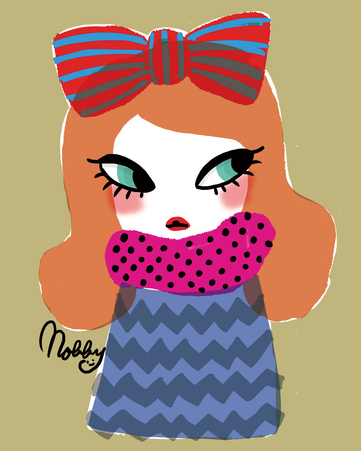 #002 Border ribon-chan