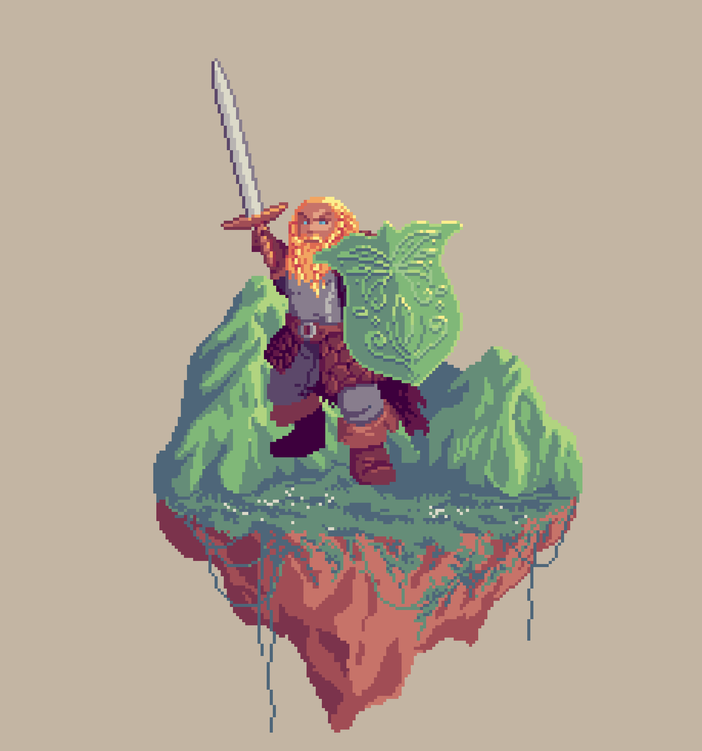 Gold Dwarf Fernshield Paladin from The Mountains