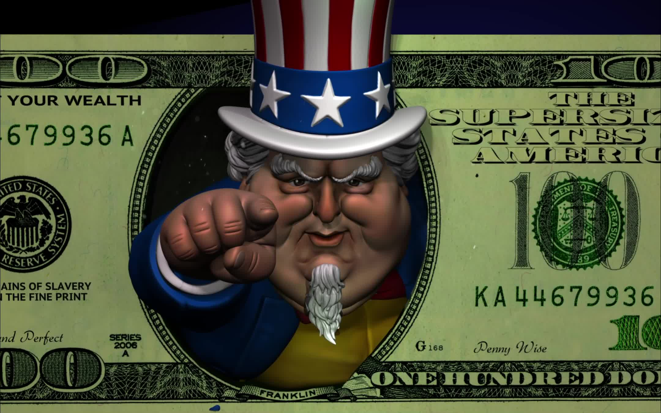 Uncle Scam hundred dollar bill #70/200