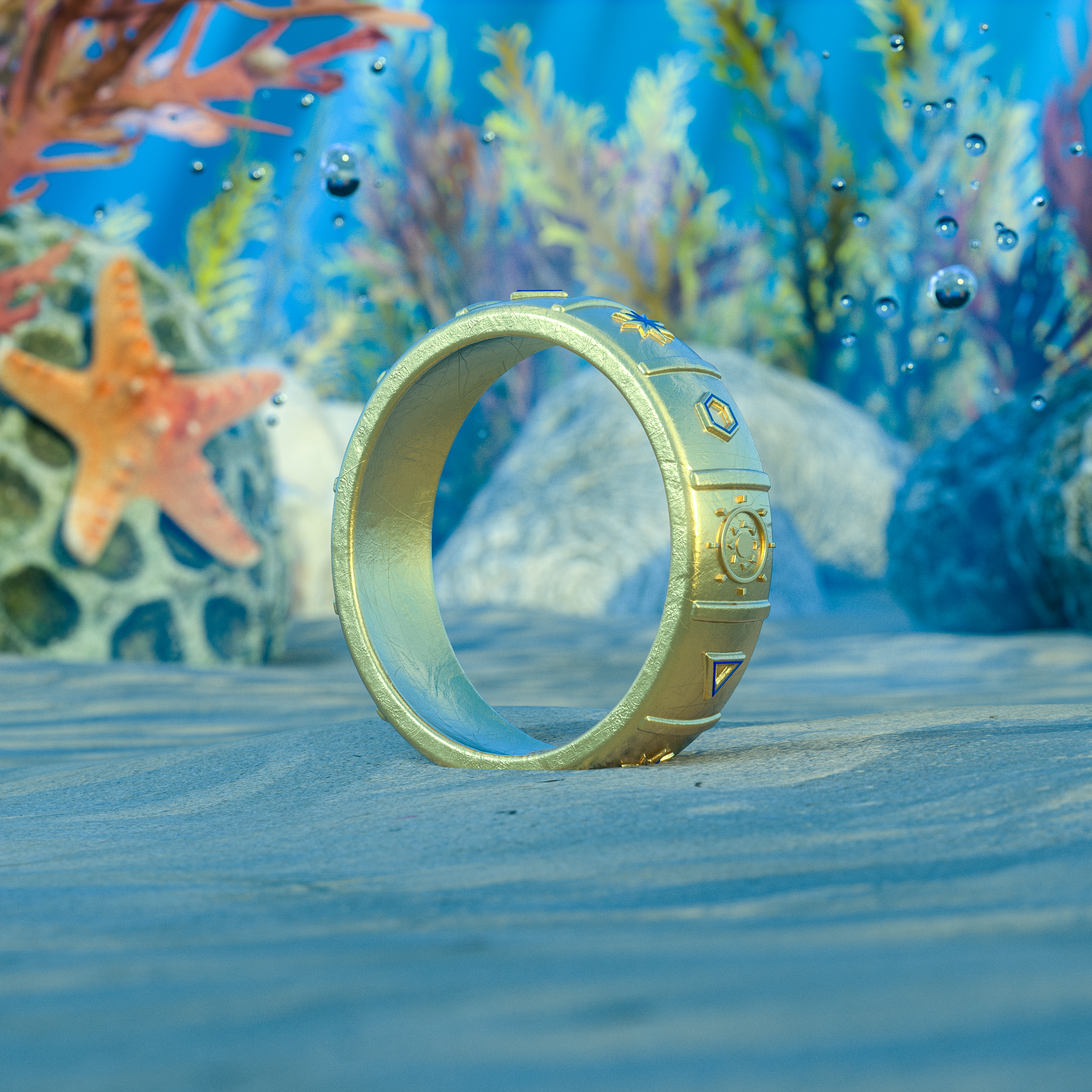 "Light's Sun" Gold Ring of Titans