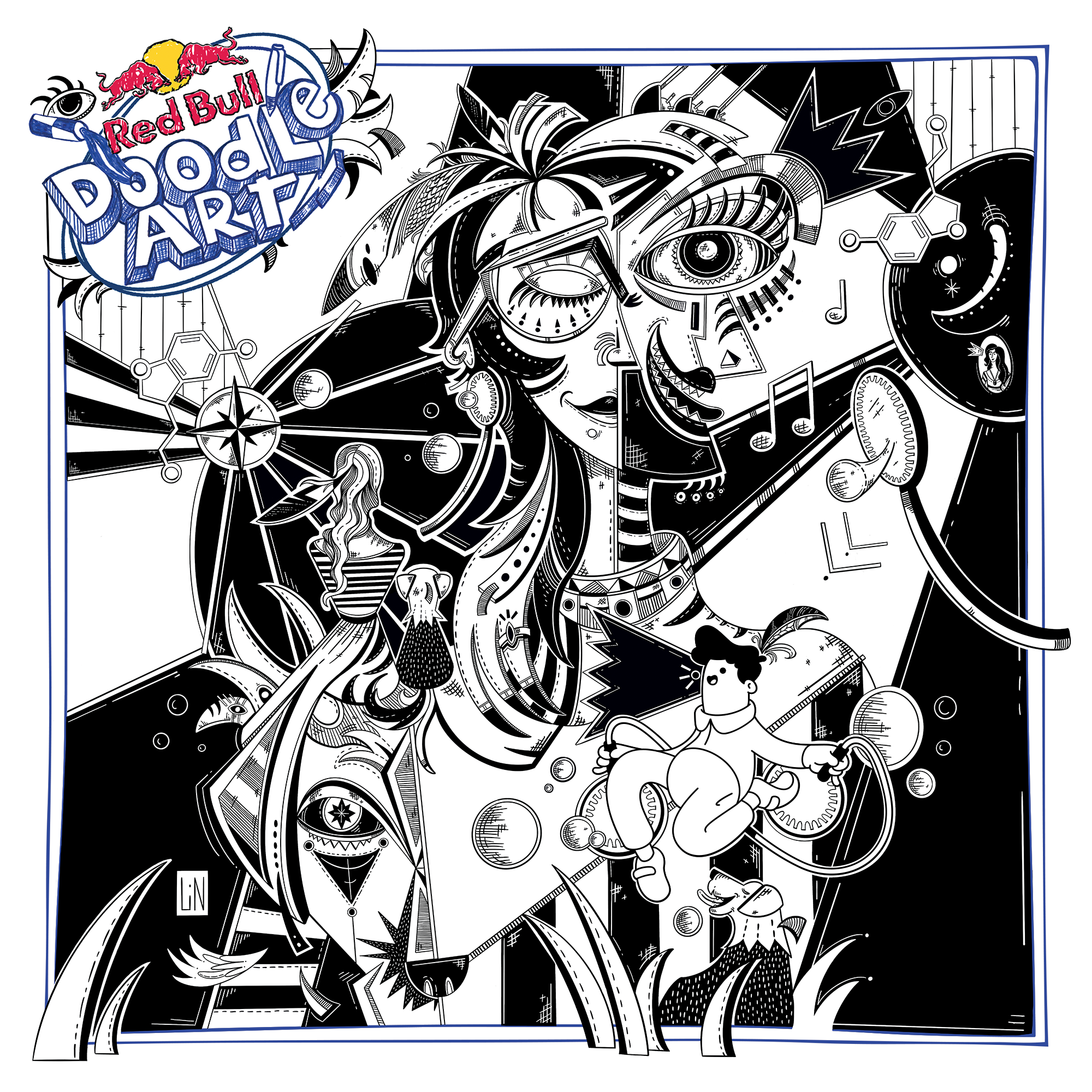 Red Bull Doodle Art Collection mentored by Burnt Toast #9923/12935