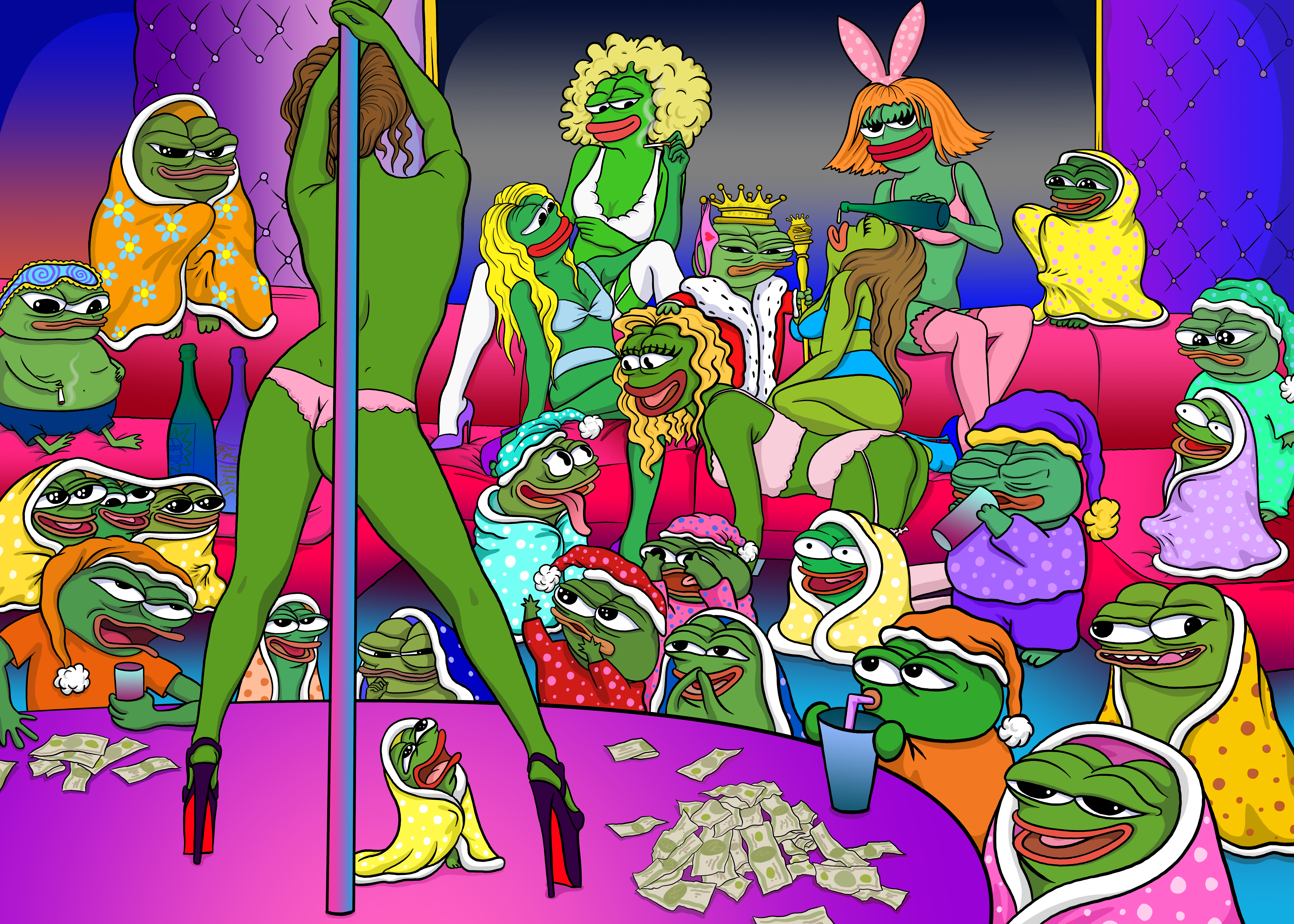 Cozy Frens in the Strip Club