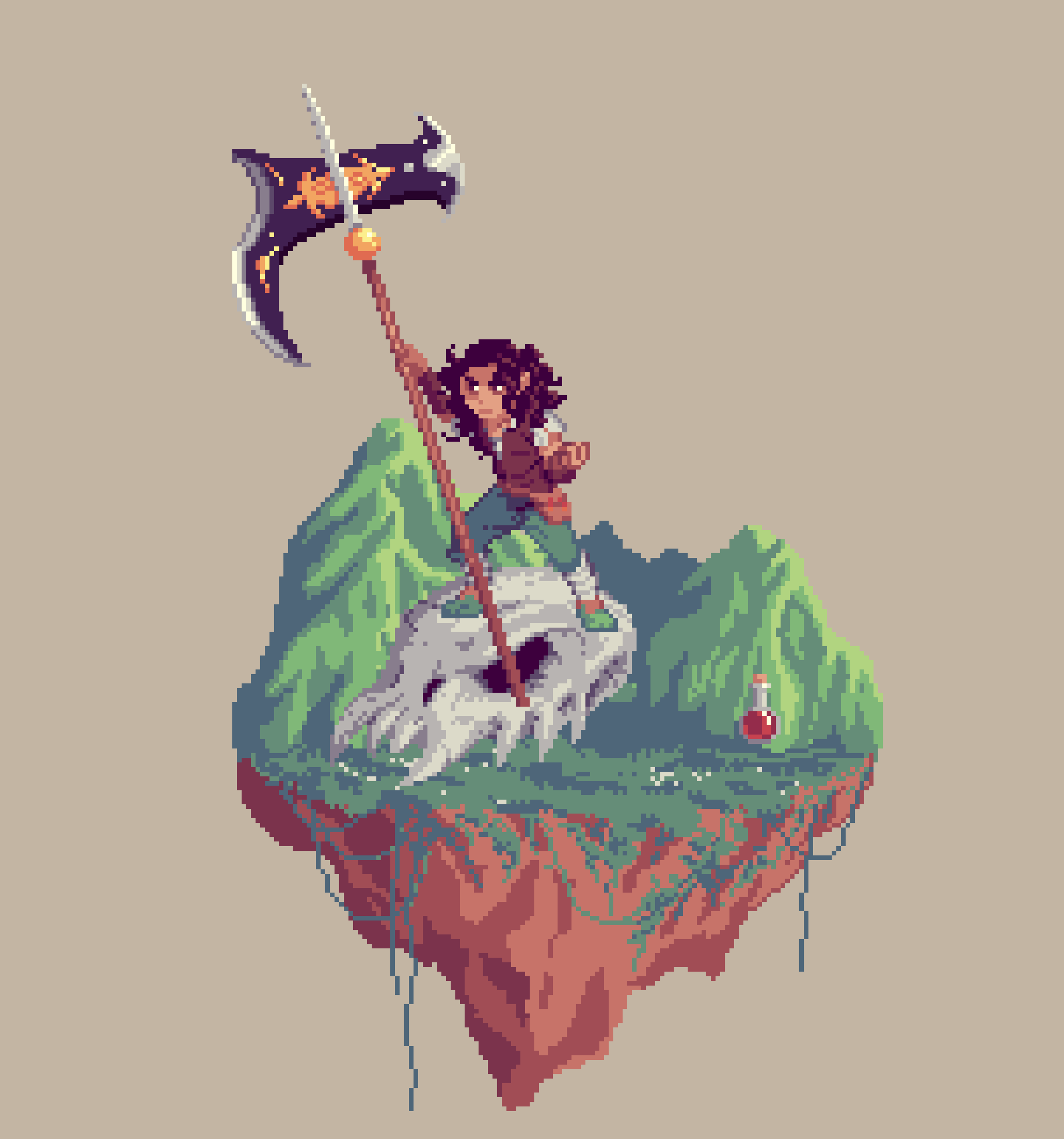 Sporepaw Halfling Beastcleave Barbarian from The Mountains + Potion