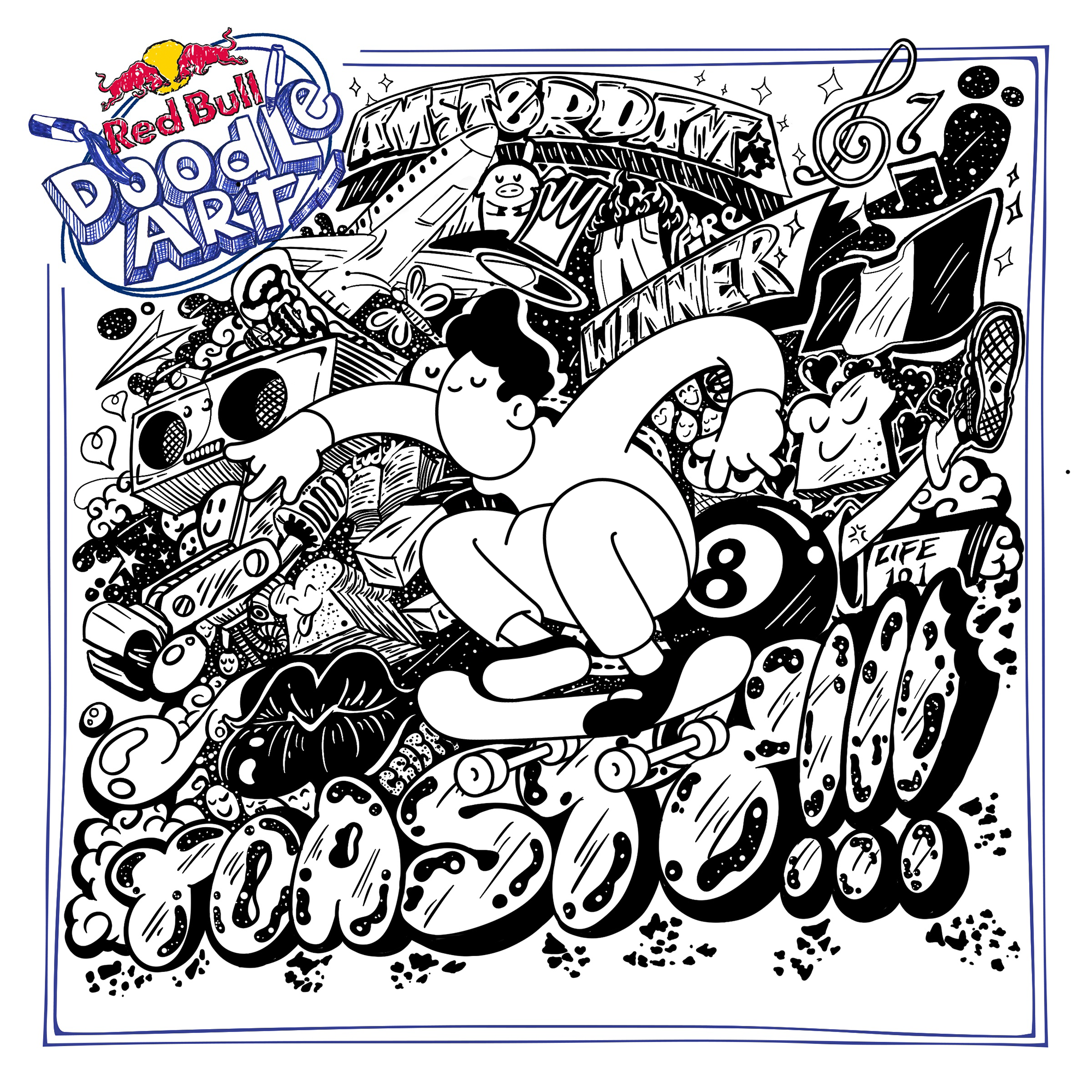 Red Bull Doodle Art Collection mentored by Burnt Toast #4837/12935