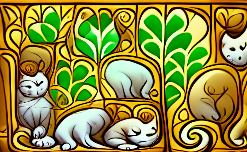 Art Nouveau Cats 6