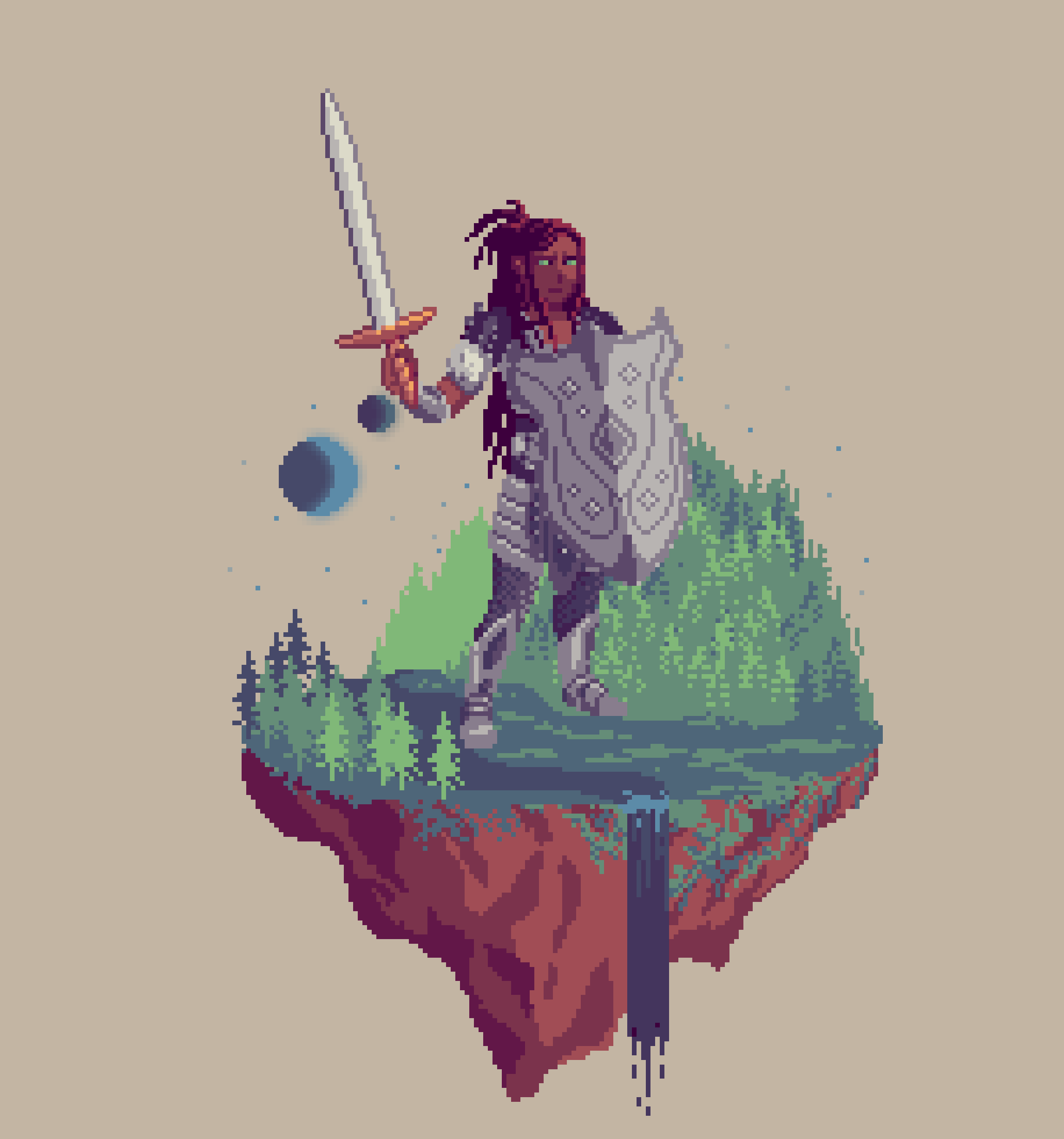 Valiant Human Slateshield Paladin from The Forest