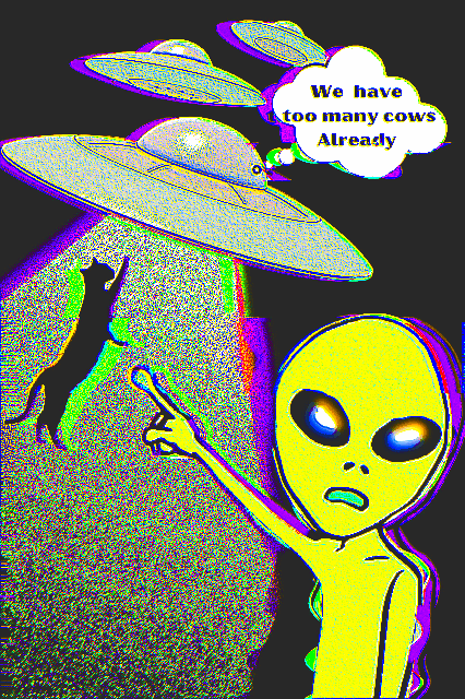 UFO sighting report Card - No more cows