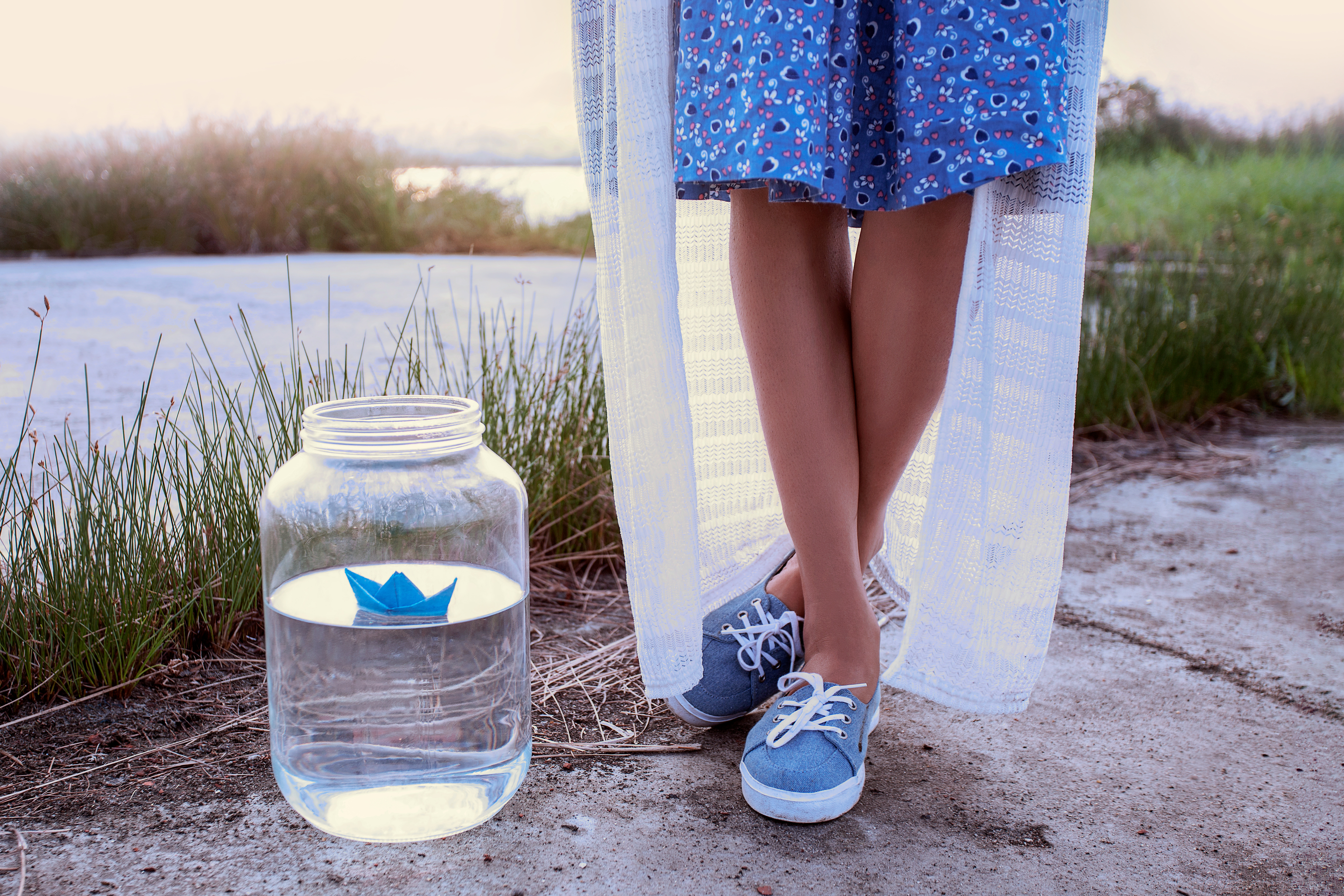 Girl with a Paper boat