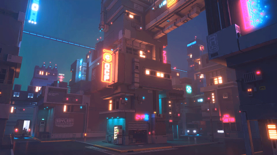 Voxel Cityscape - The Alley