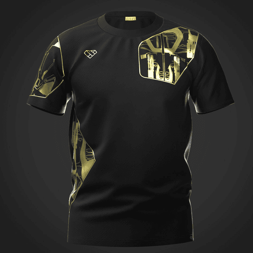 Cyberpunk Mech Collection Gold Mech T-Shirt 969/1000