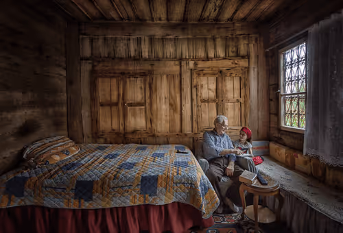 Grandfather and grandchild