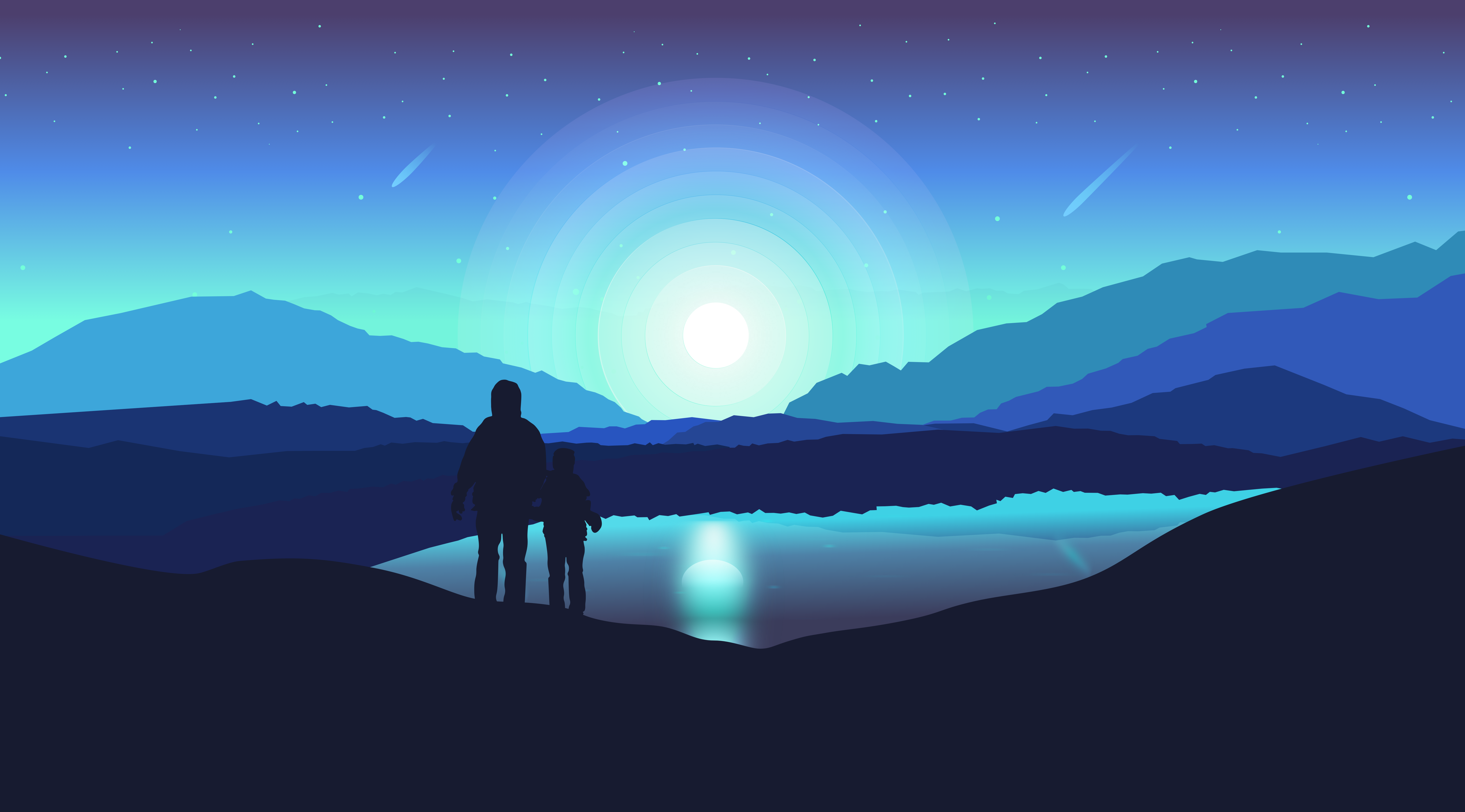 Landscape father & child