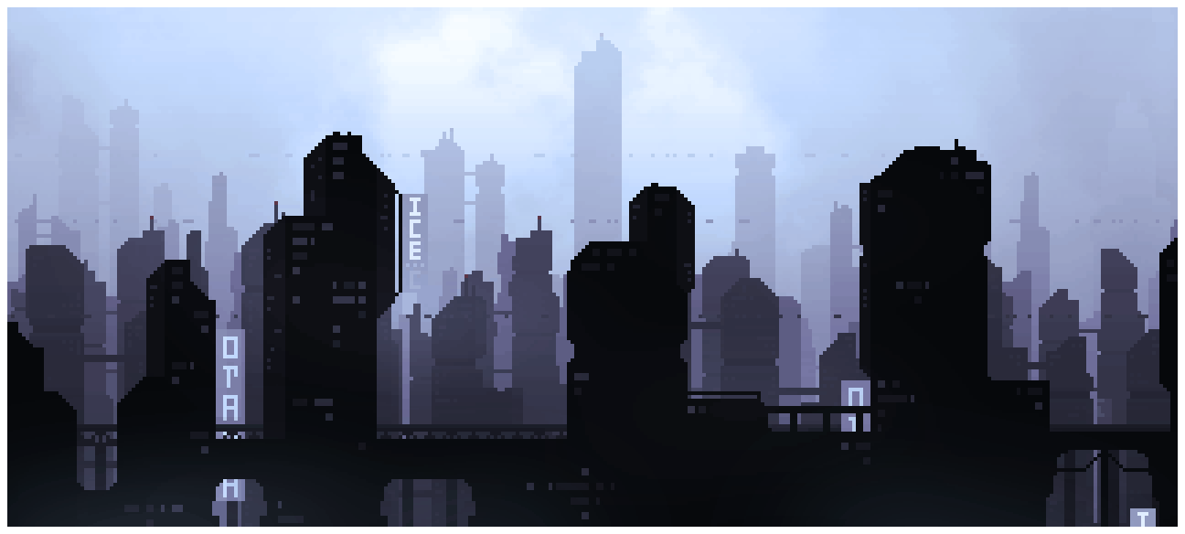 Pixel Art GIF - Sci-Fi Cityscape I