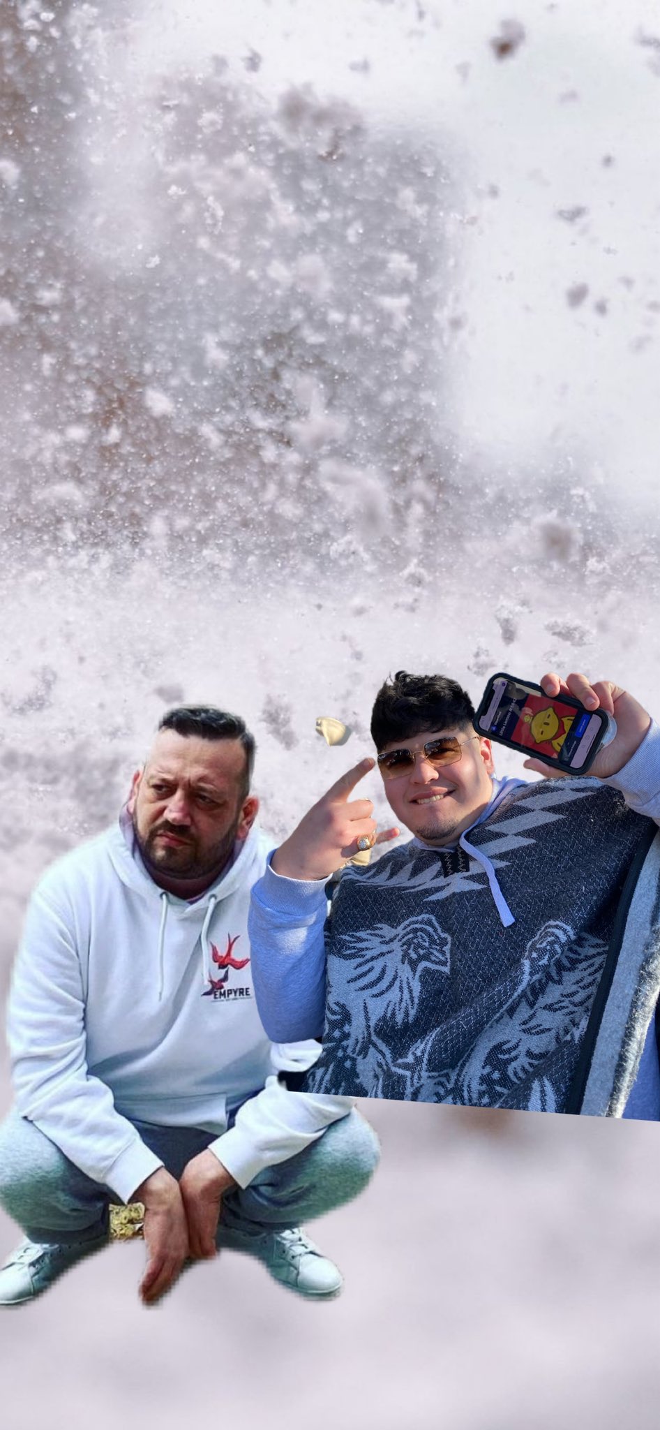Two guys getting scheckles 