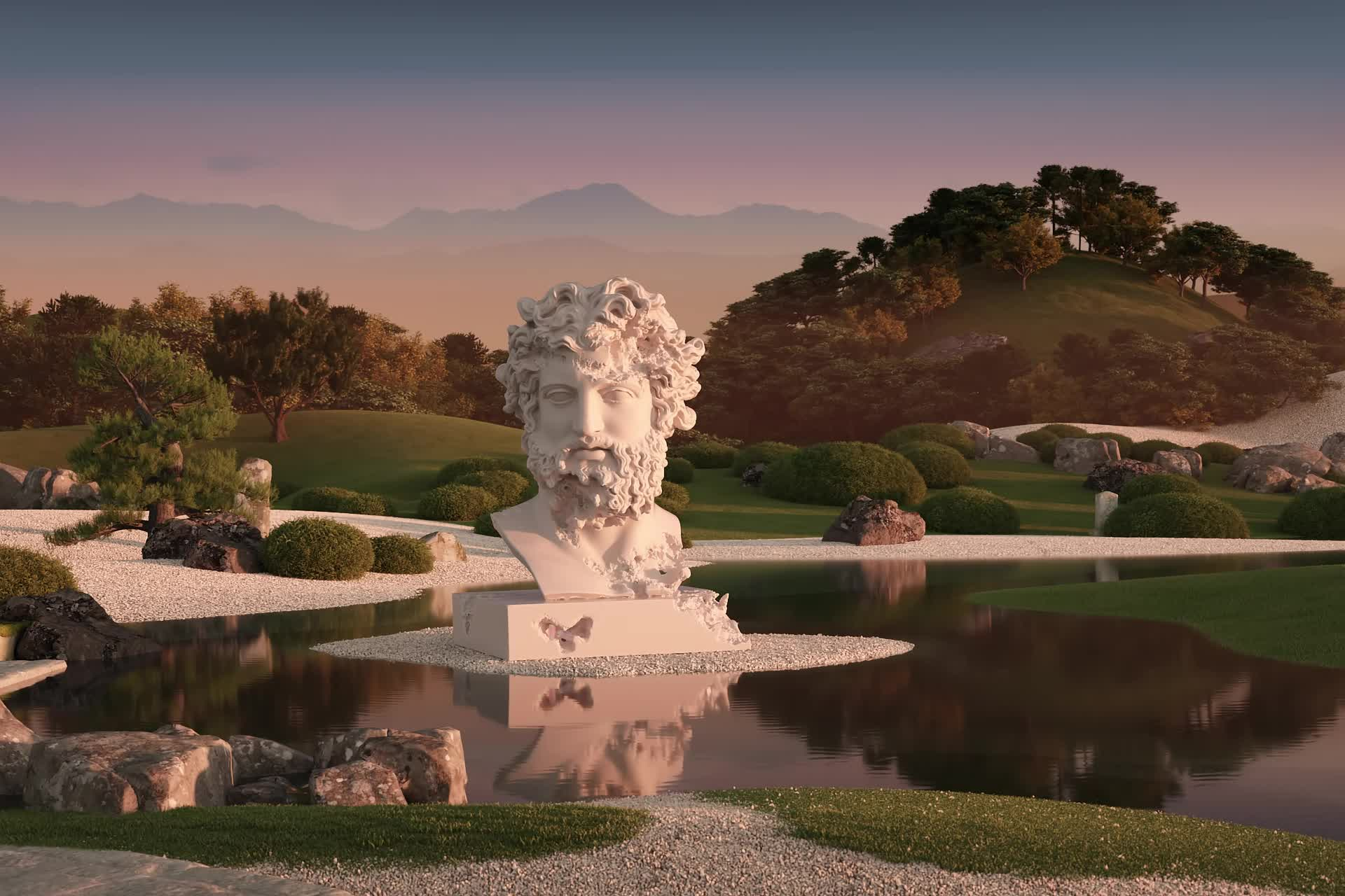 Eroding and Reforming Bust of Zeus (Earth Day) #61/100