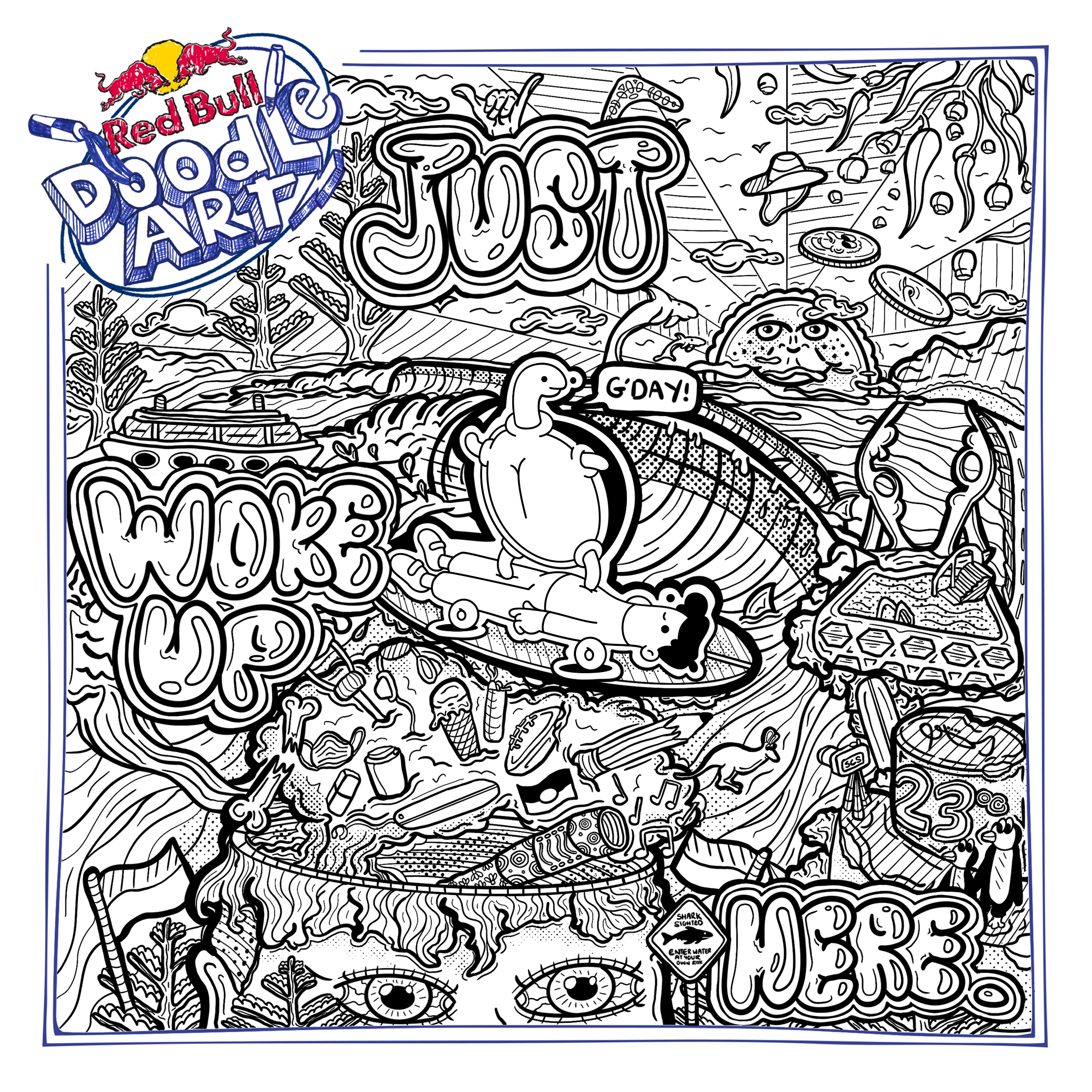 Red Bull Doodle Art Collection mentored by Burnt Toast #9905/12935