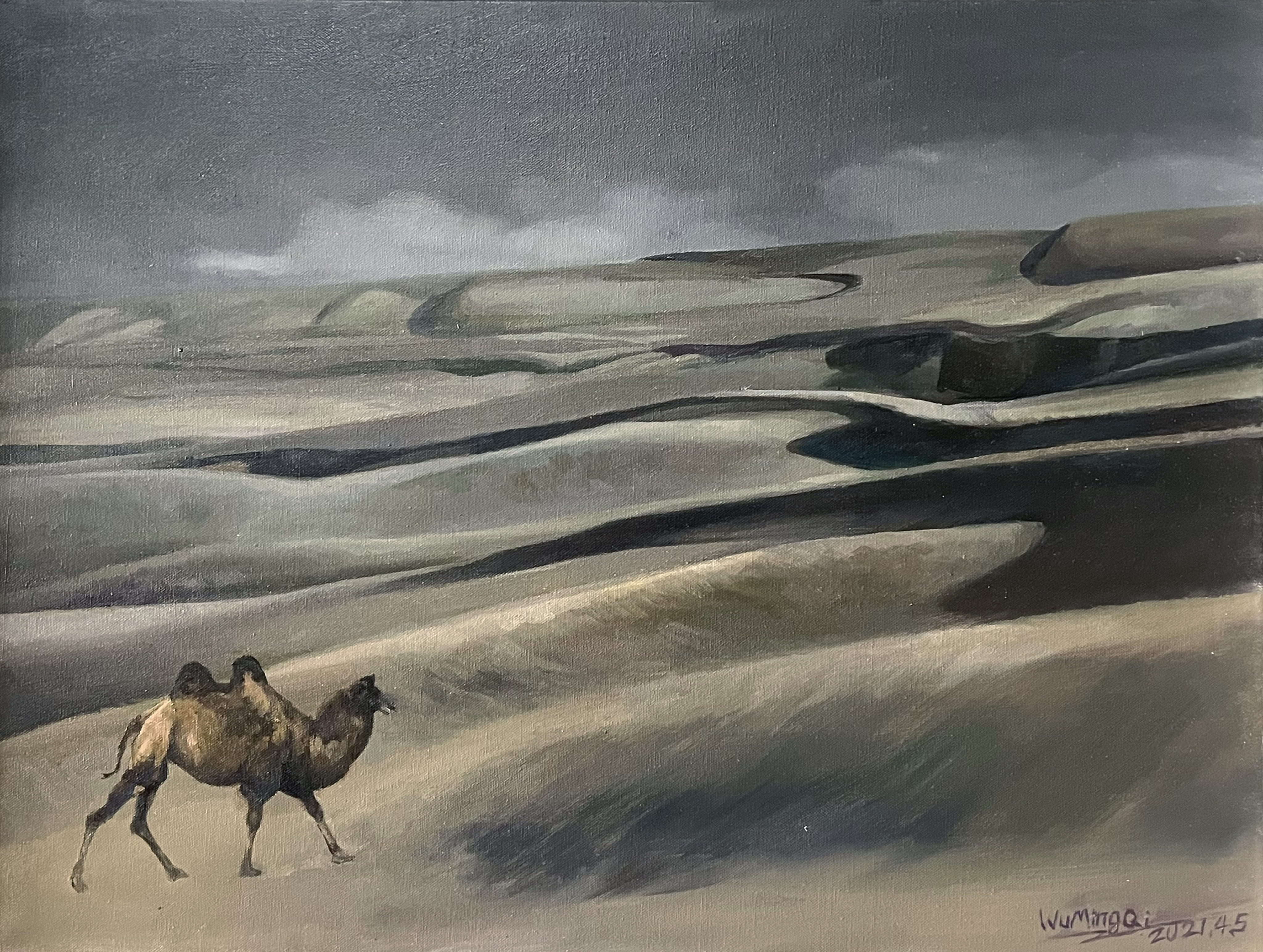 In the scorching desert, under the burning sun,