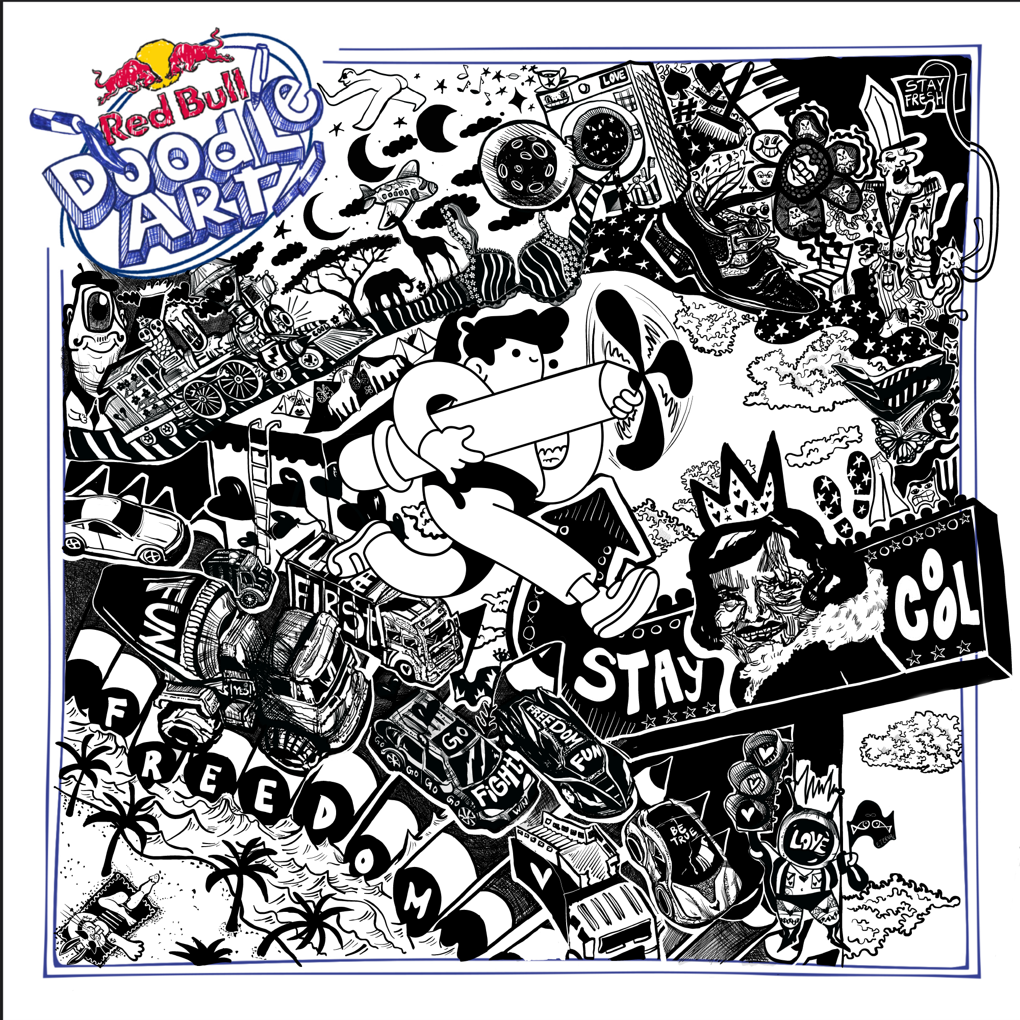Red Bull Doodle Art Collection mentored by Burnt Toast #9939/12935