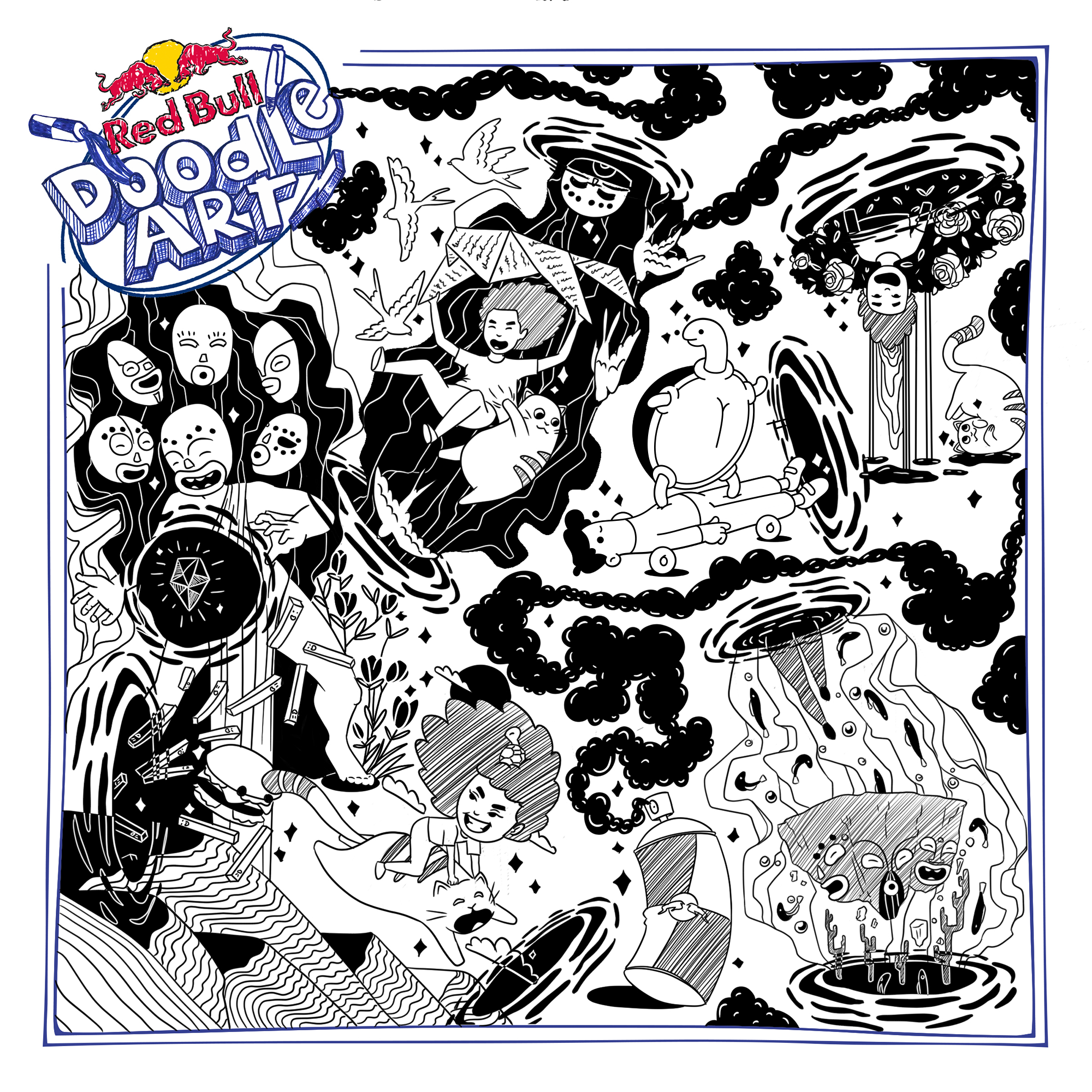 Red Bull Doodle Art Collection mentored by Burnt Toast #9932/12935