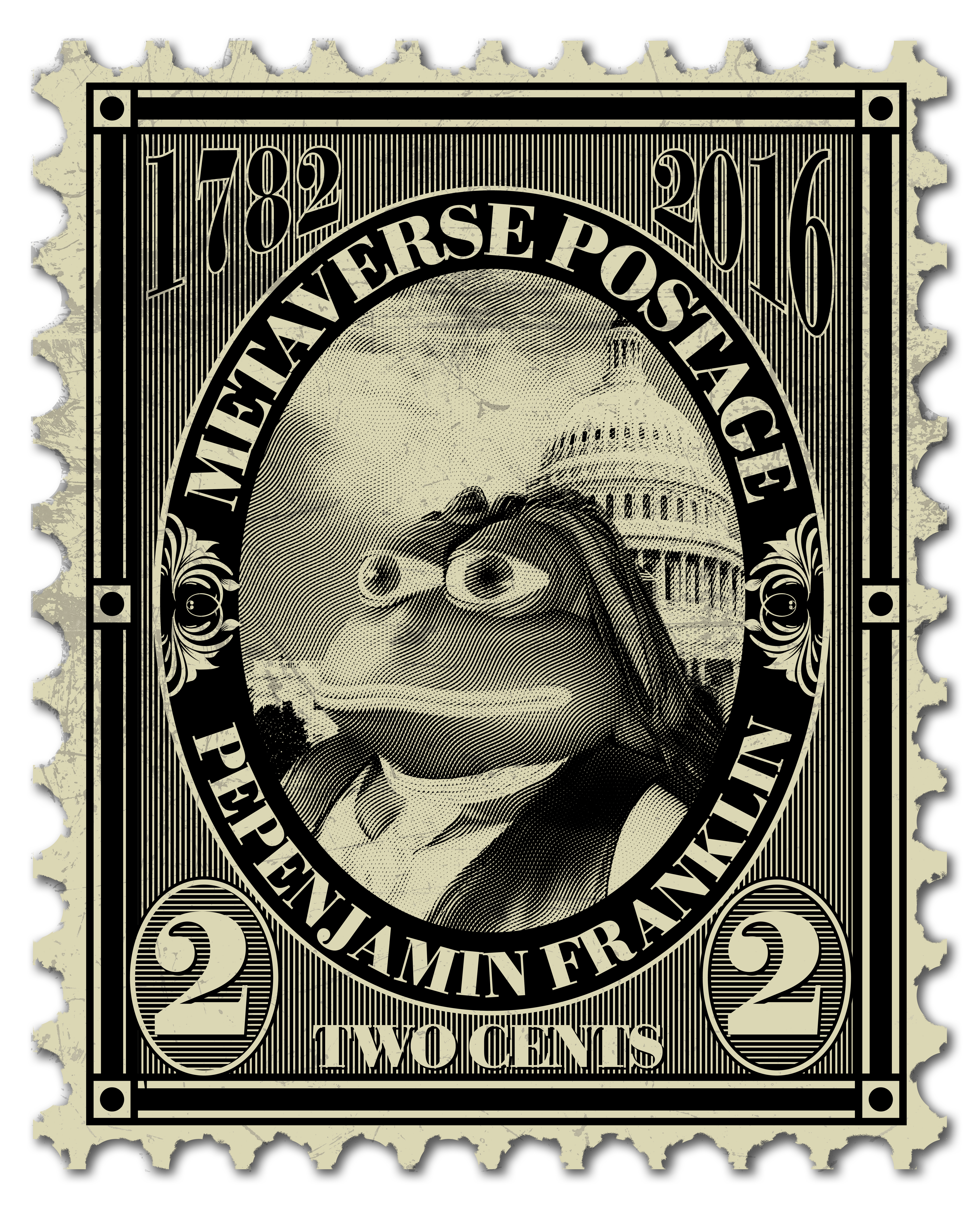 Pepenjamin Franklin Post Stamp