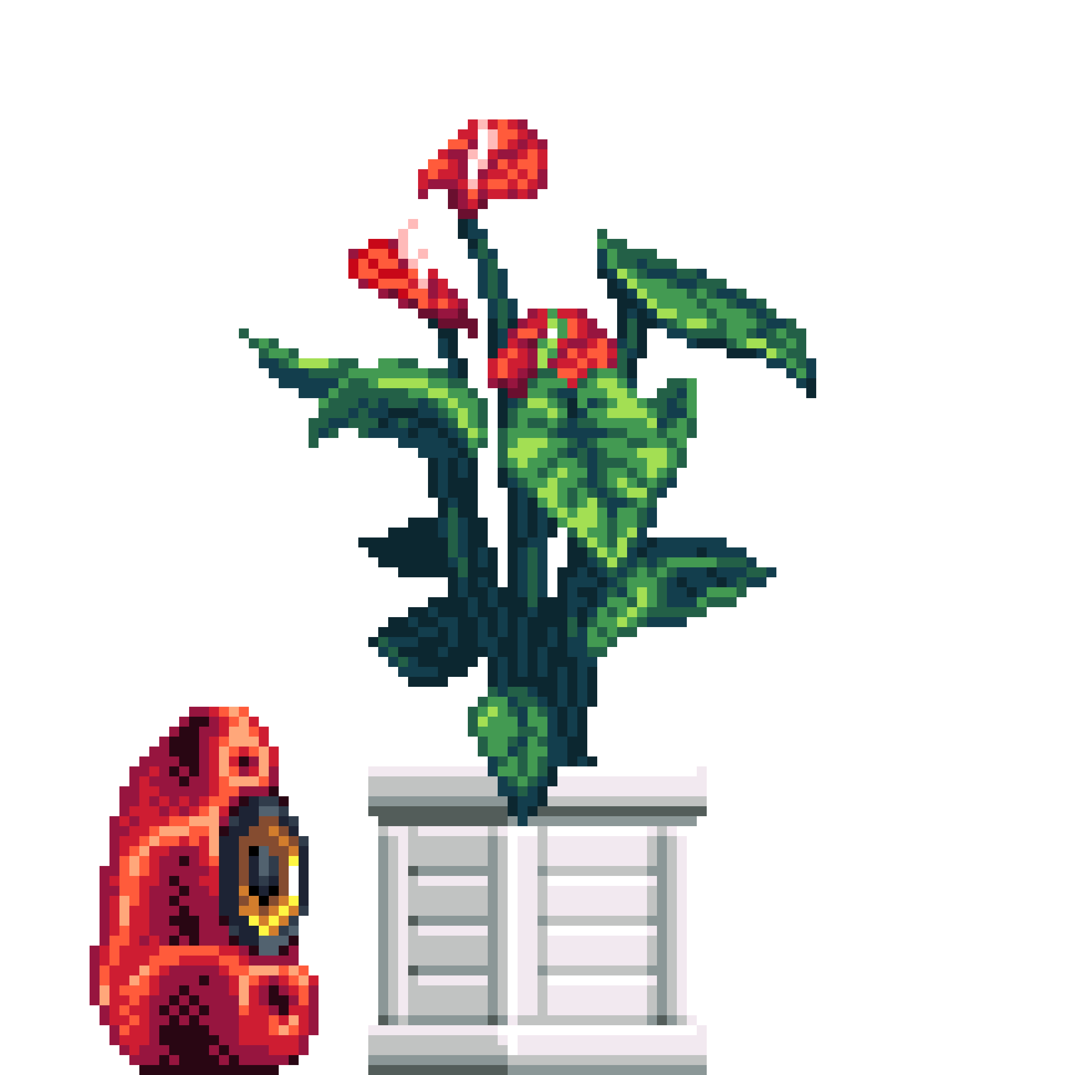 Red Anthurium in Wood Crate pot with Designer Speaker