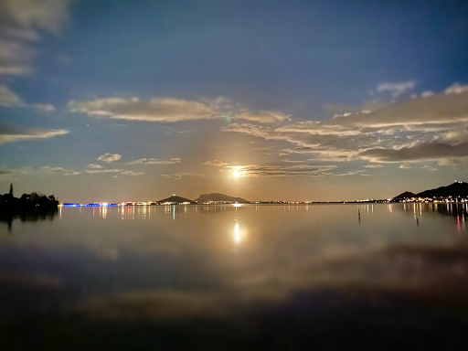 Off The Dock - A Full Moon Over Glass