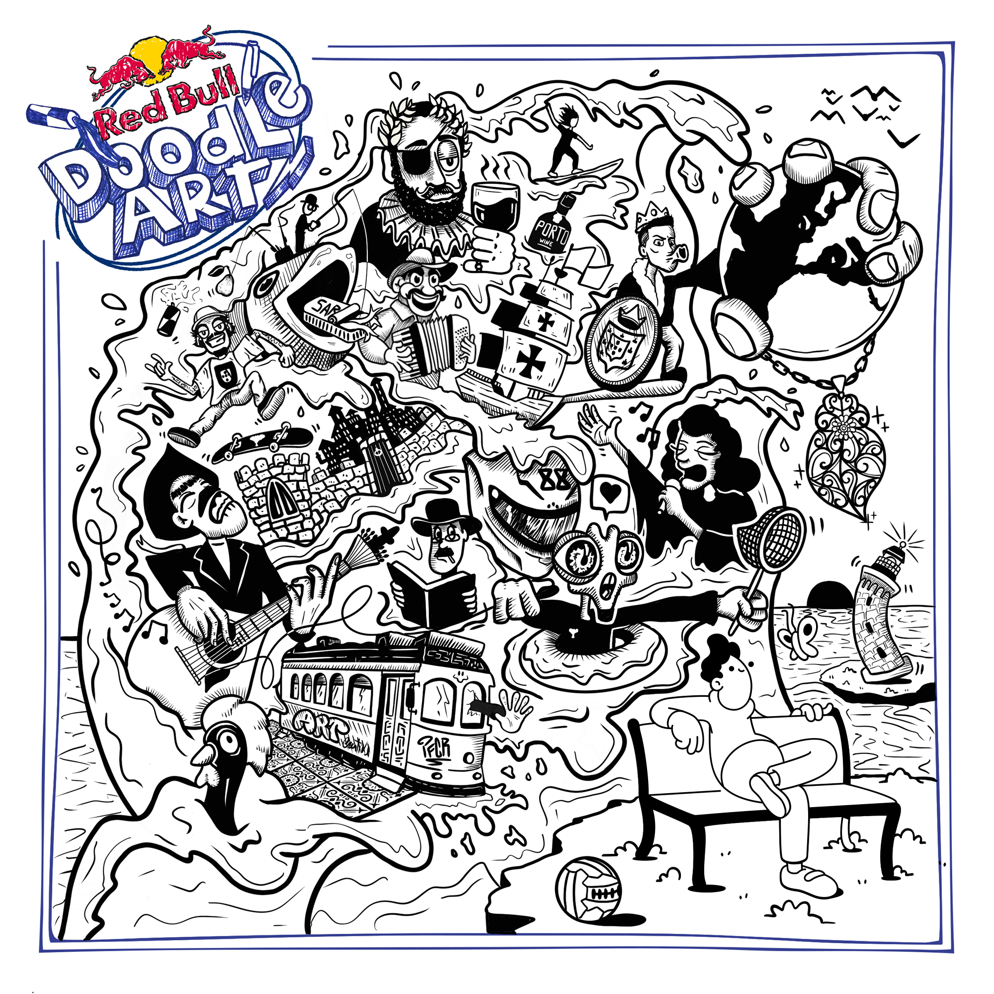 Red Bull Doodle Art Collection mentored by Burnt Toast #7259/12935